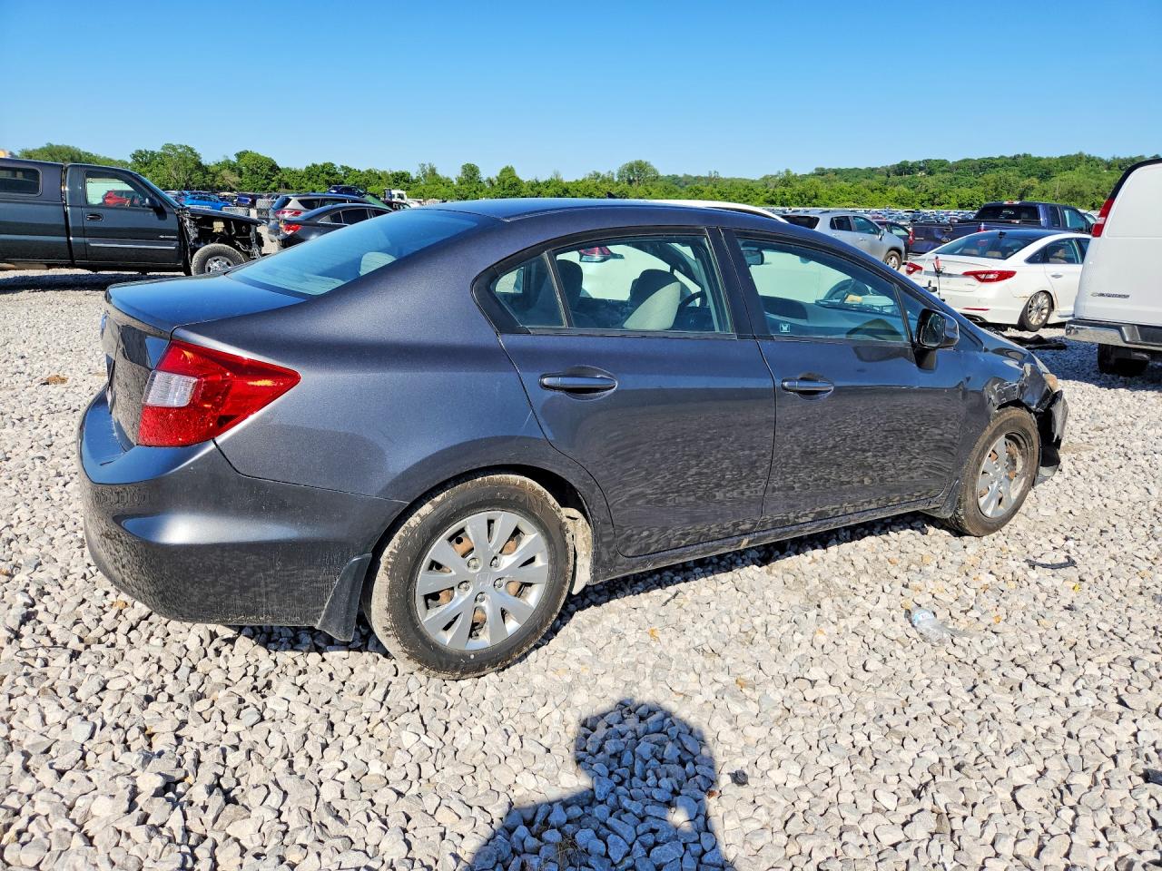 2012 Honda Civic Lx Gray vin: 19XFB2F55CE018234