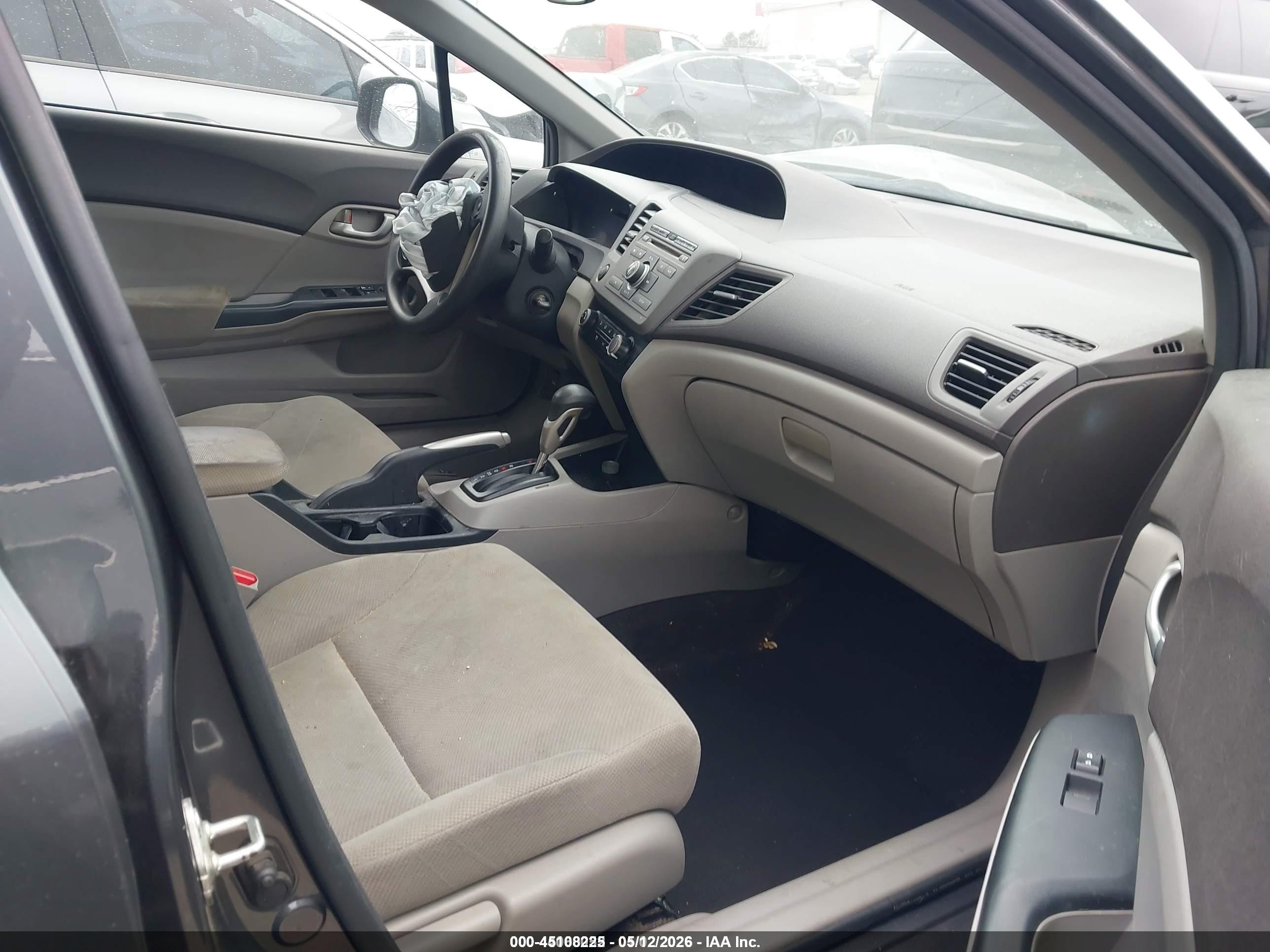 2012 Honda Civic Lx Gray vin: 19XFB2F55CE020663