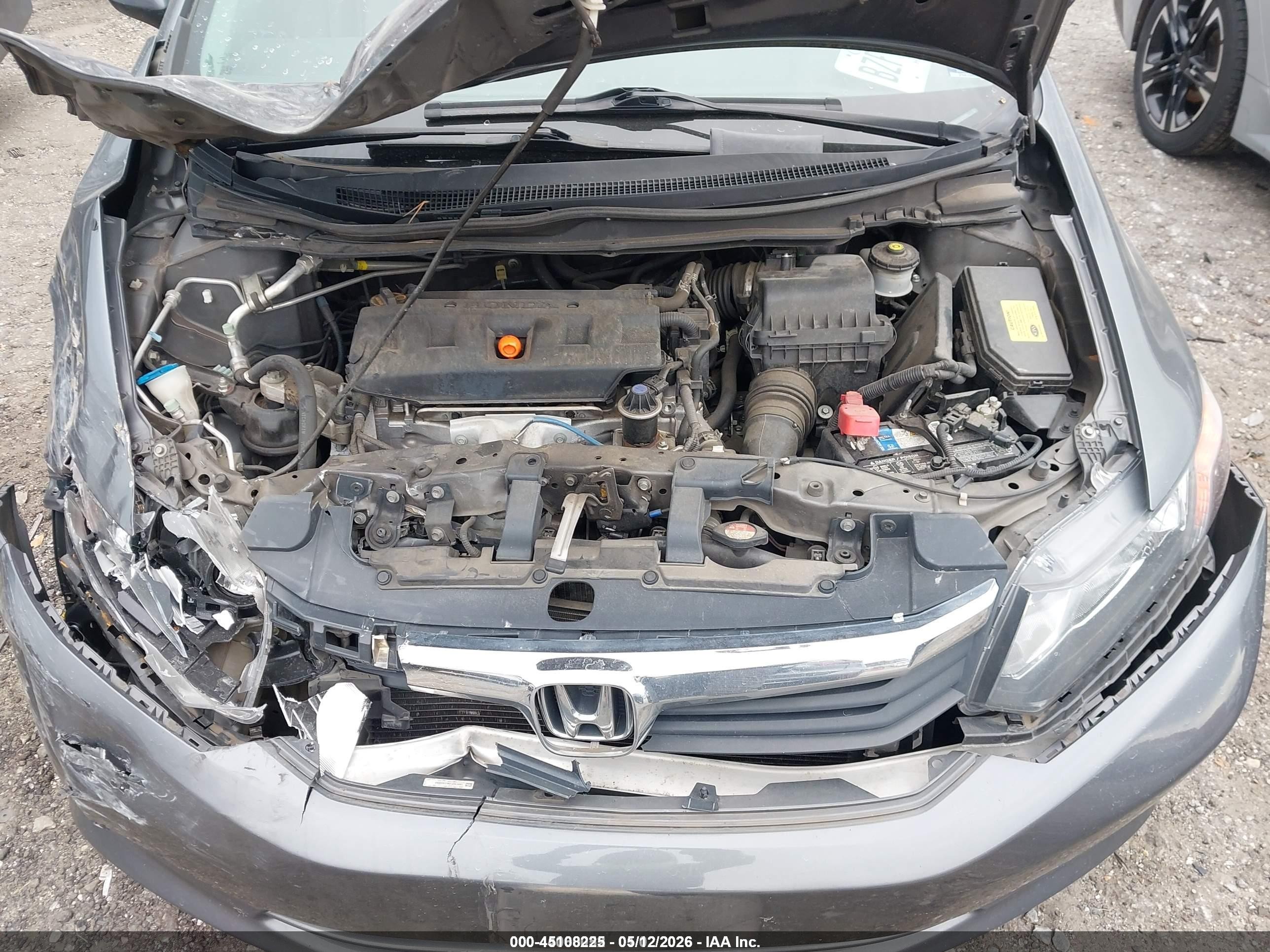 2012 Honda Civic Lx Gray vin: 19XFB2F55CE020663