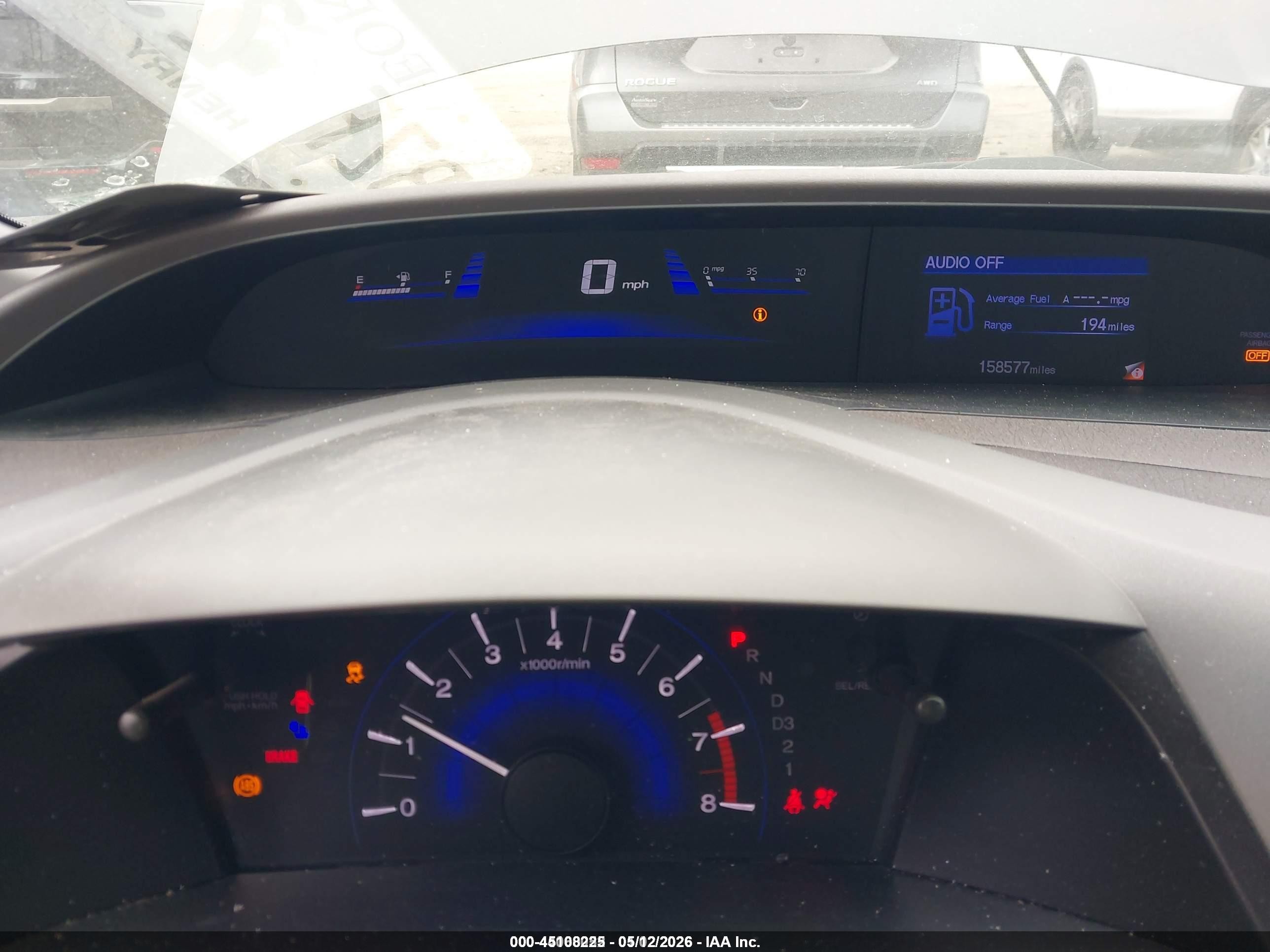 2012 Honda Civic Lx Gray vin: 19XFB2F55CE020663