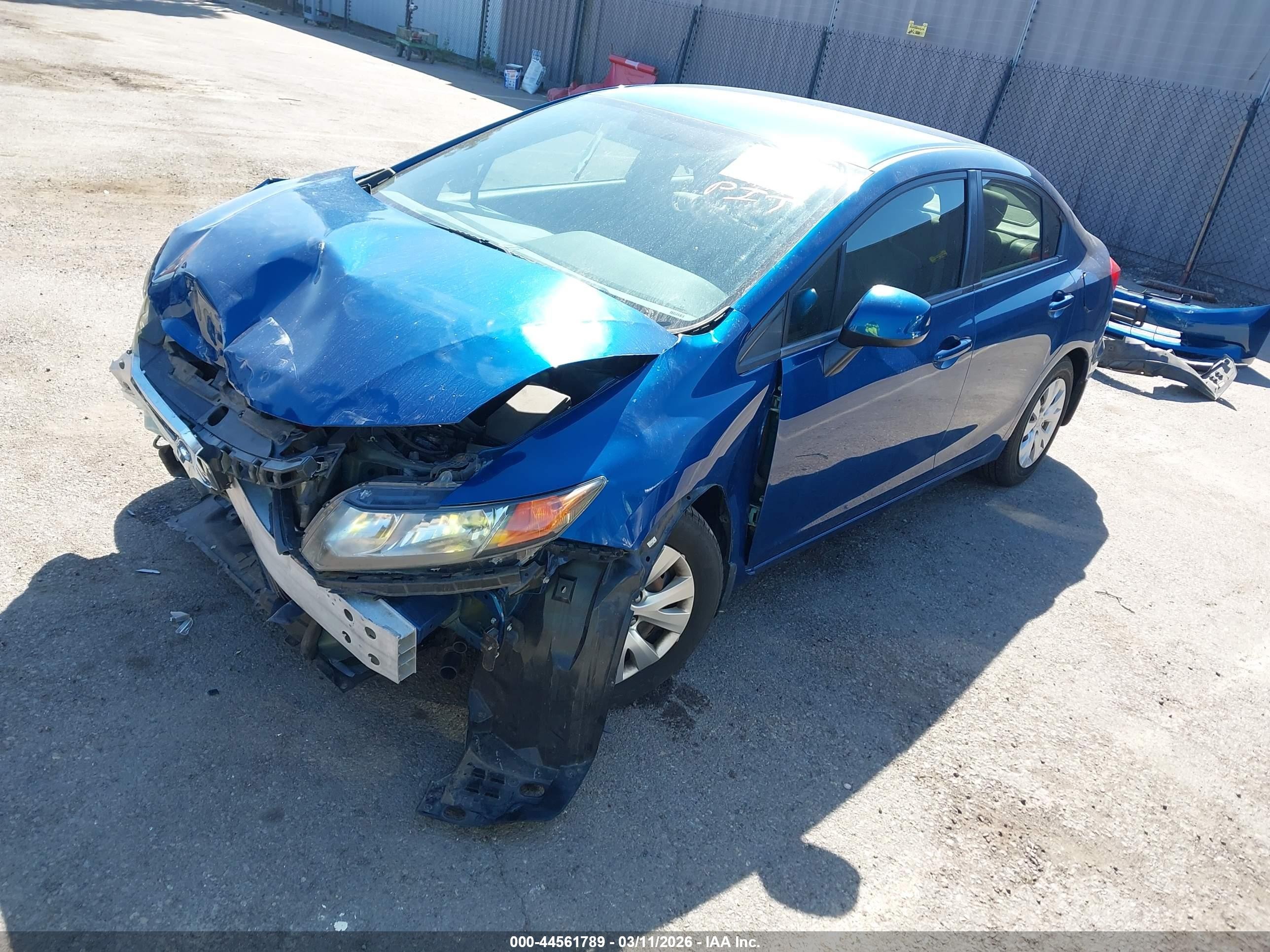 2012 Honda Civic Lx Blue vin: 19XFB2F55CE031730