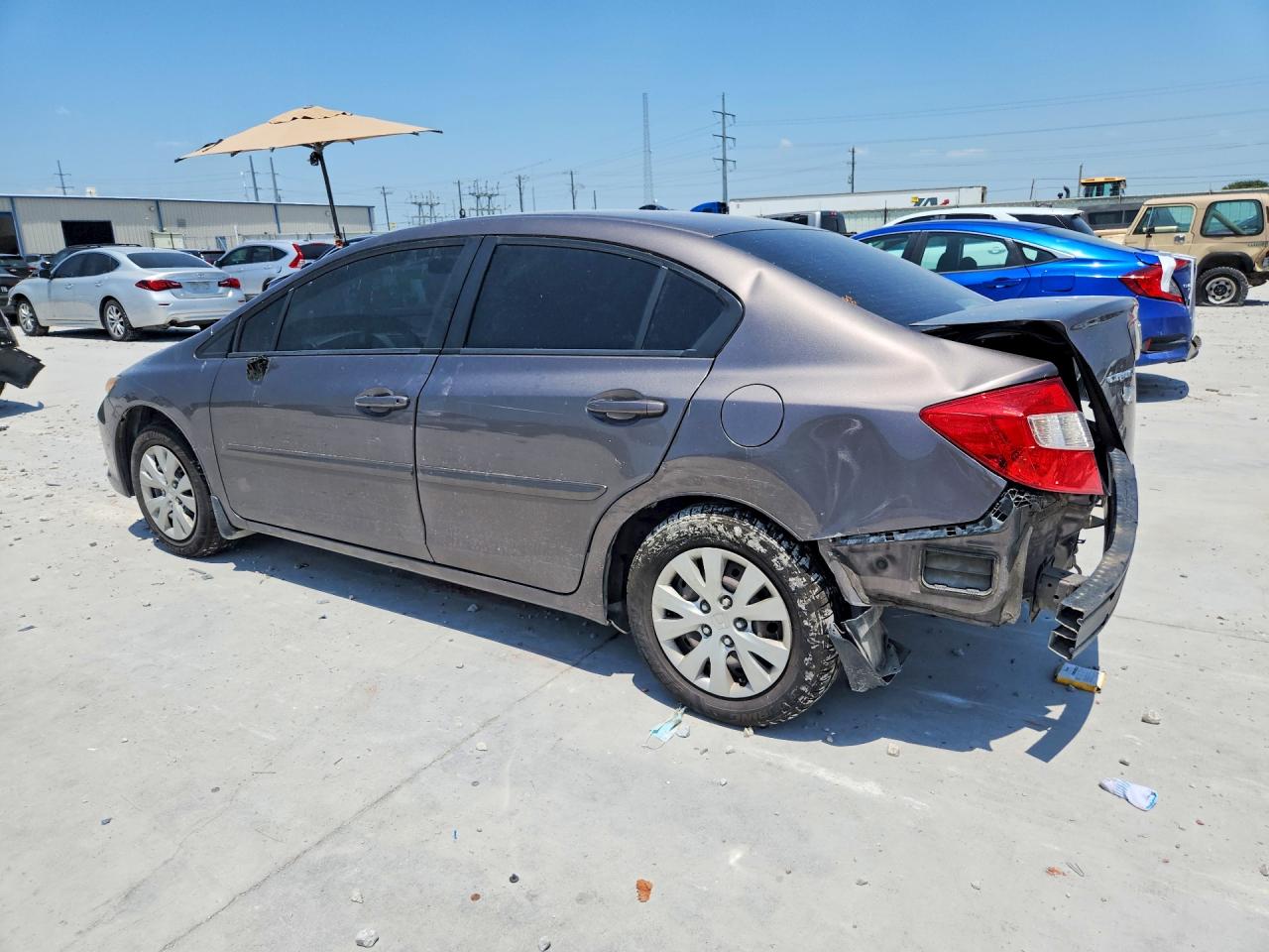 2012 Honda Civic Lx Gray vin: 19XFB2F55CE044042