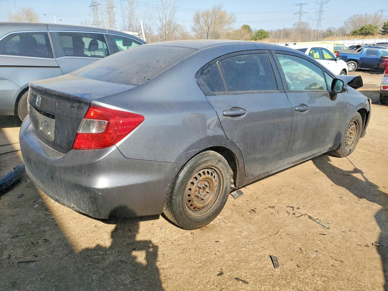 2012 Honda Civic Lx Gray vin: 19XFB2F55CE054828