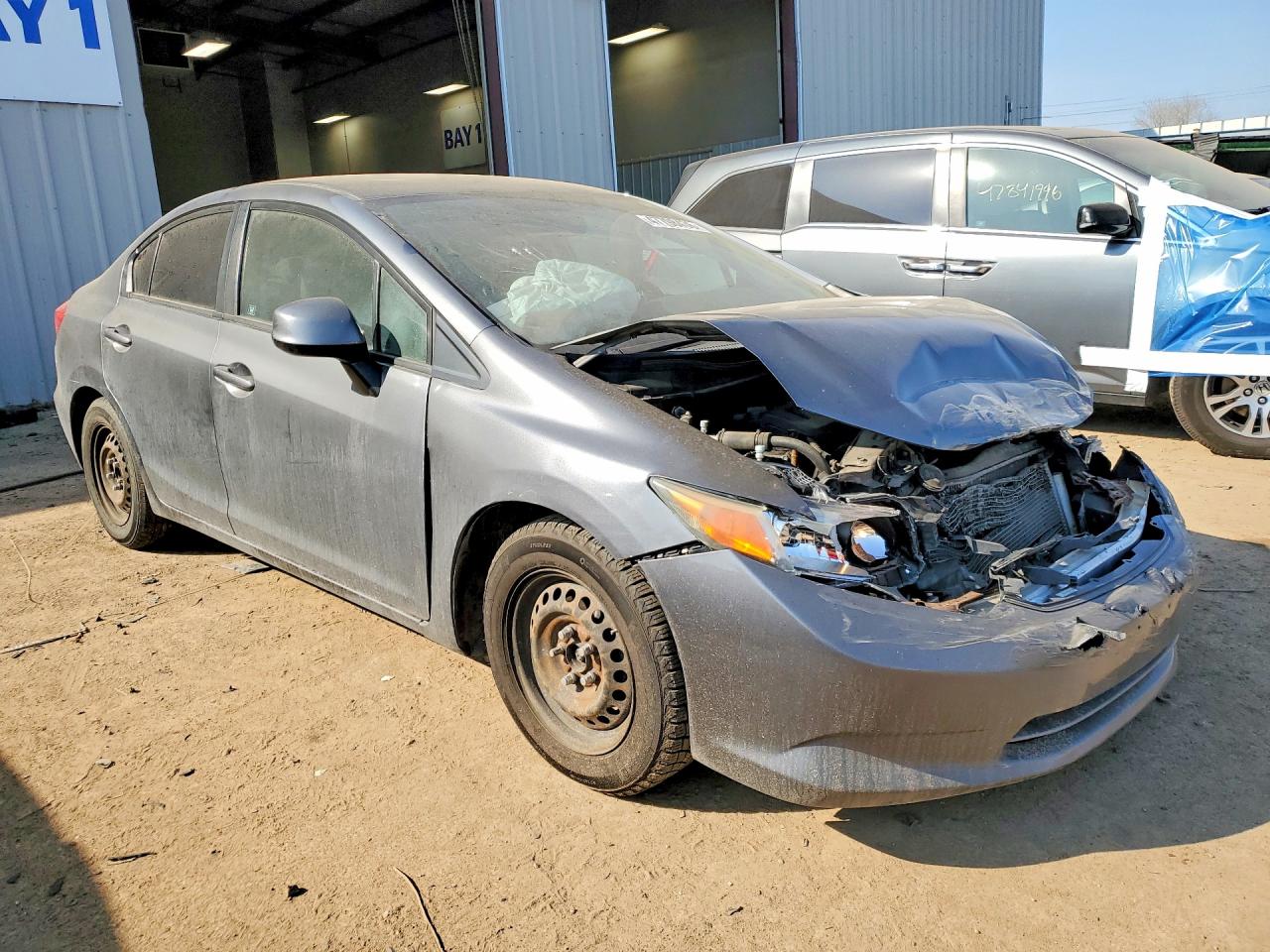 2012 Honda Civic Lx Gray vin: 19XFB2F55CE054828