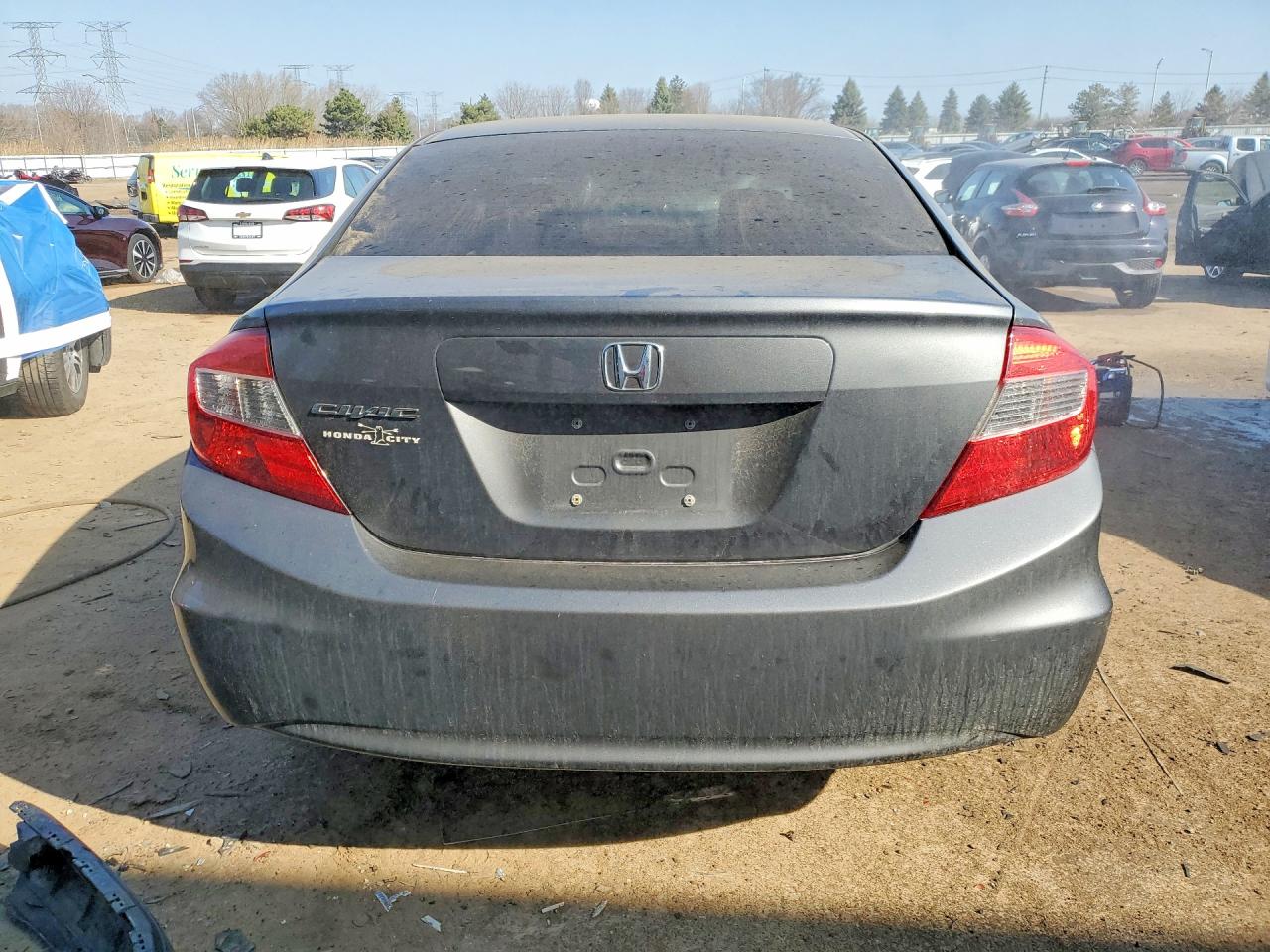 2012 Honda Civic Lx Gray vin: 19XFB2F55CE054828