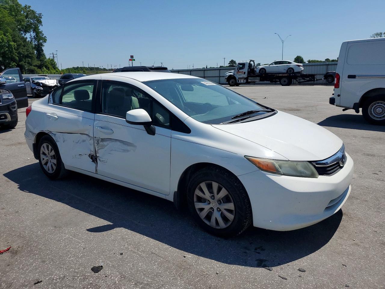 2012 Honda Civic Lx Белый vin: 19XFB2F55CE058104