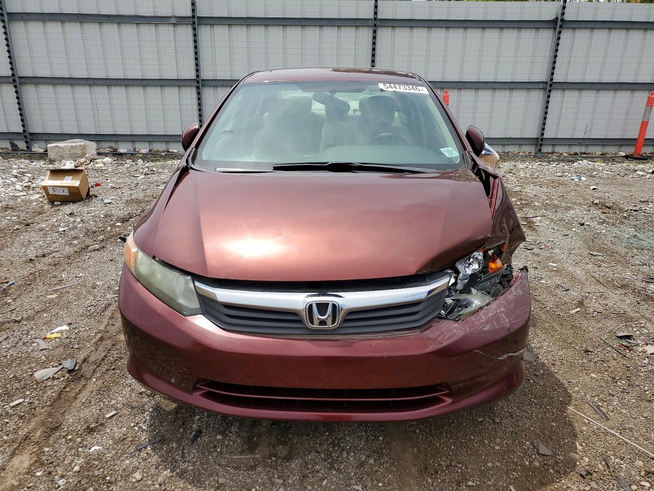 2012 Honda Civic Lx Maroon vin: 19XFB2F55CE060709