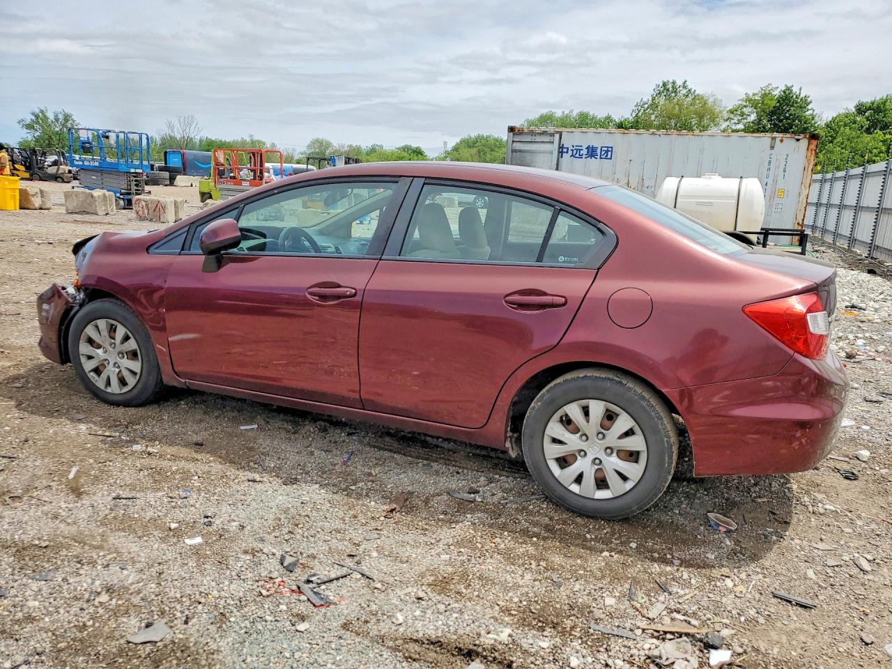 2012 Honda Civic Lx Maroon vin: 19XFB2F55CE060709