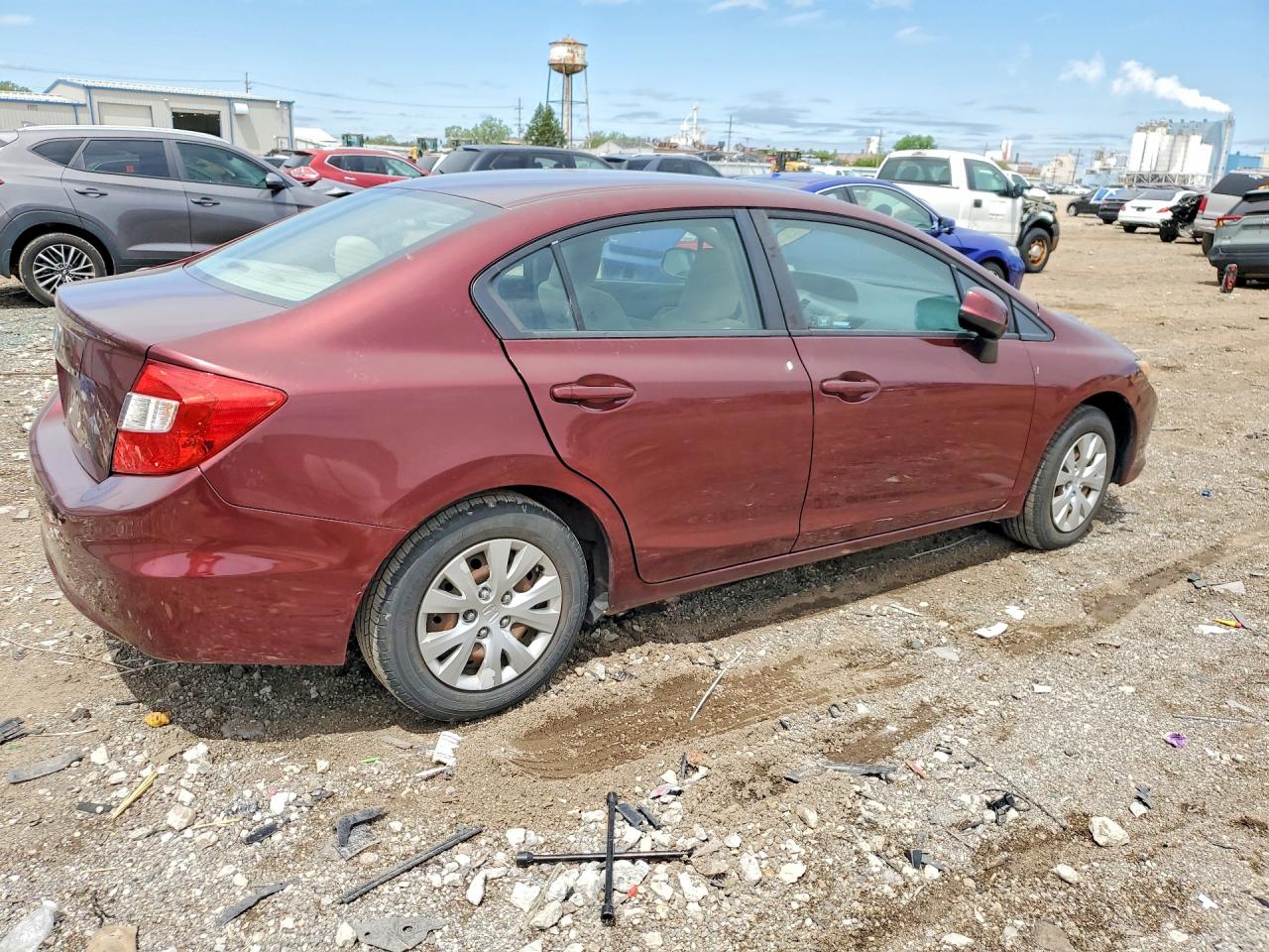 2012 Honda Civic Lx Maroon vin: 19XFB2F55CE060709