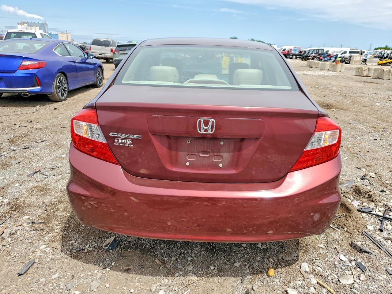 2012 Honda Civic Lx Maroon vin: 19XFB2F55CE060709