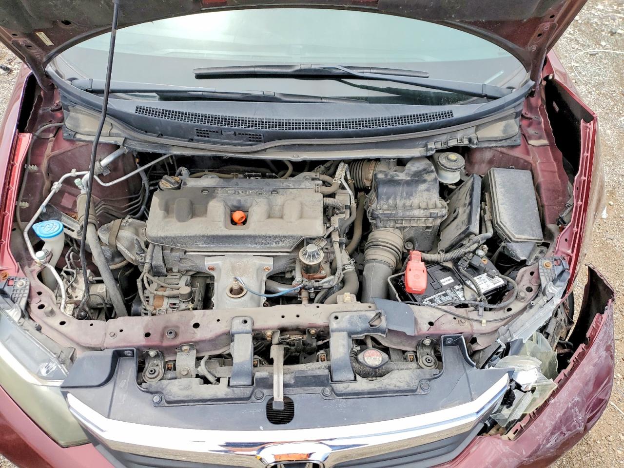 2012 Honda Civic Lx Maroon vin: 19XFB2F55CE060709