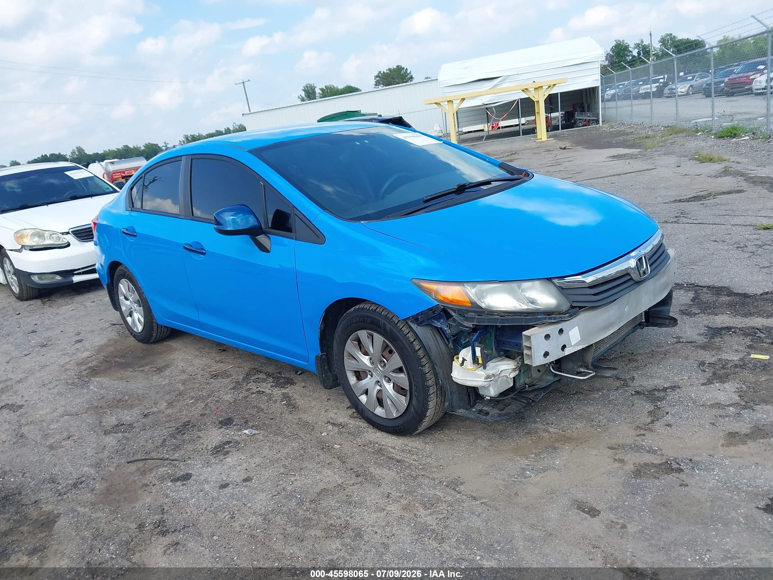 2012 Honda Civic Lx Синий vin: 19XFB2F55CE060774
