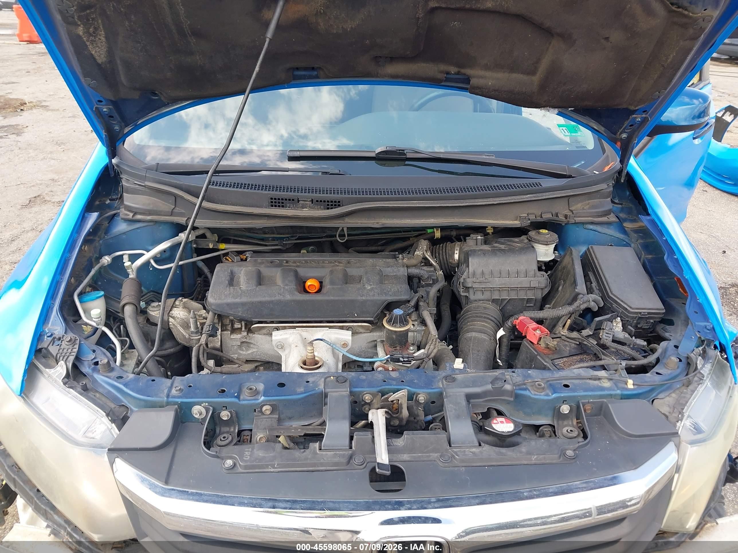 2012 Honda Civic Lx Blue vin: 19XFB2F55CE060774