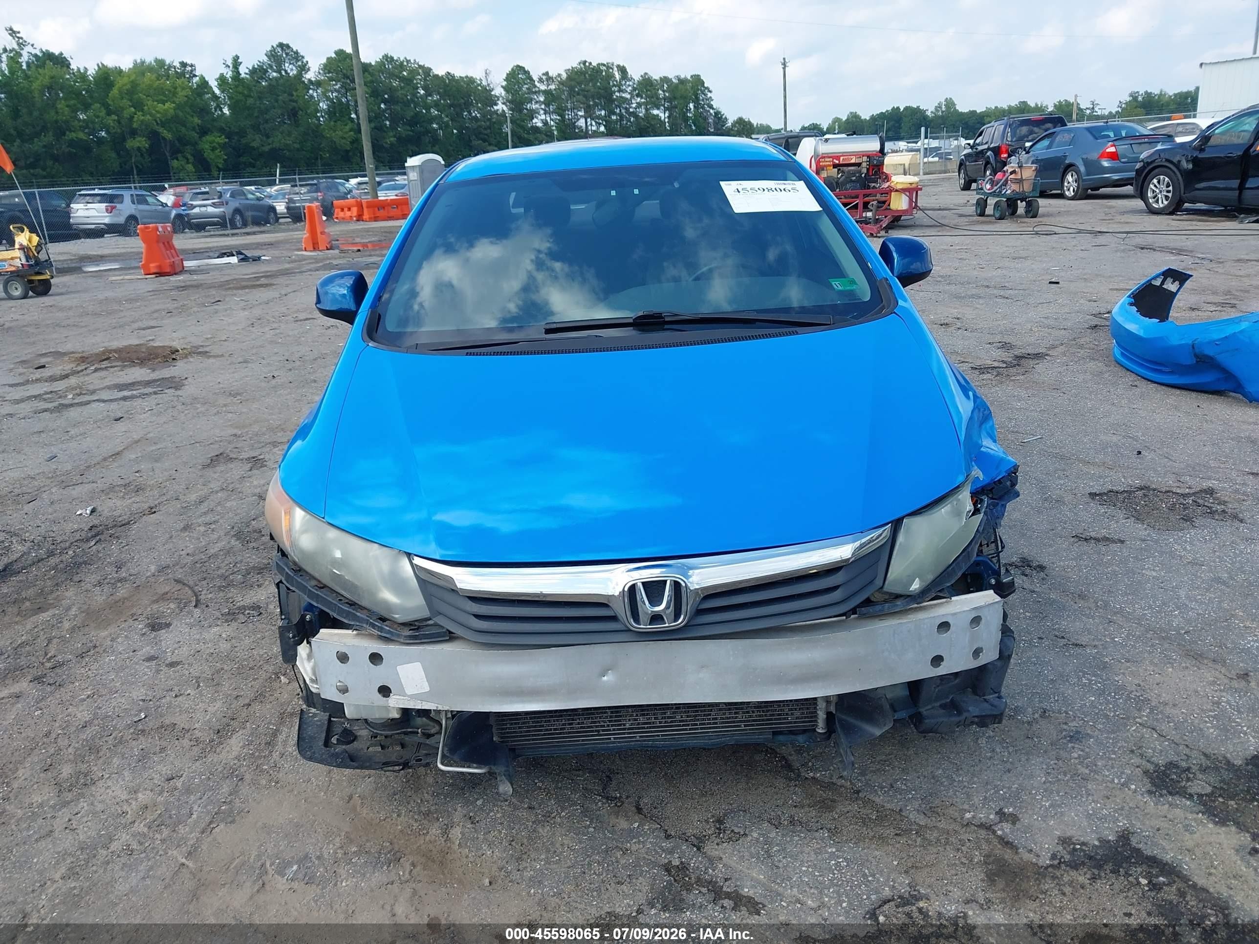 2012 Honda Civic Lx Blue vin: 19XFB2F55CE060774
