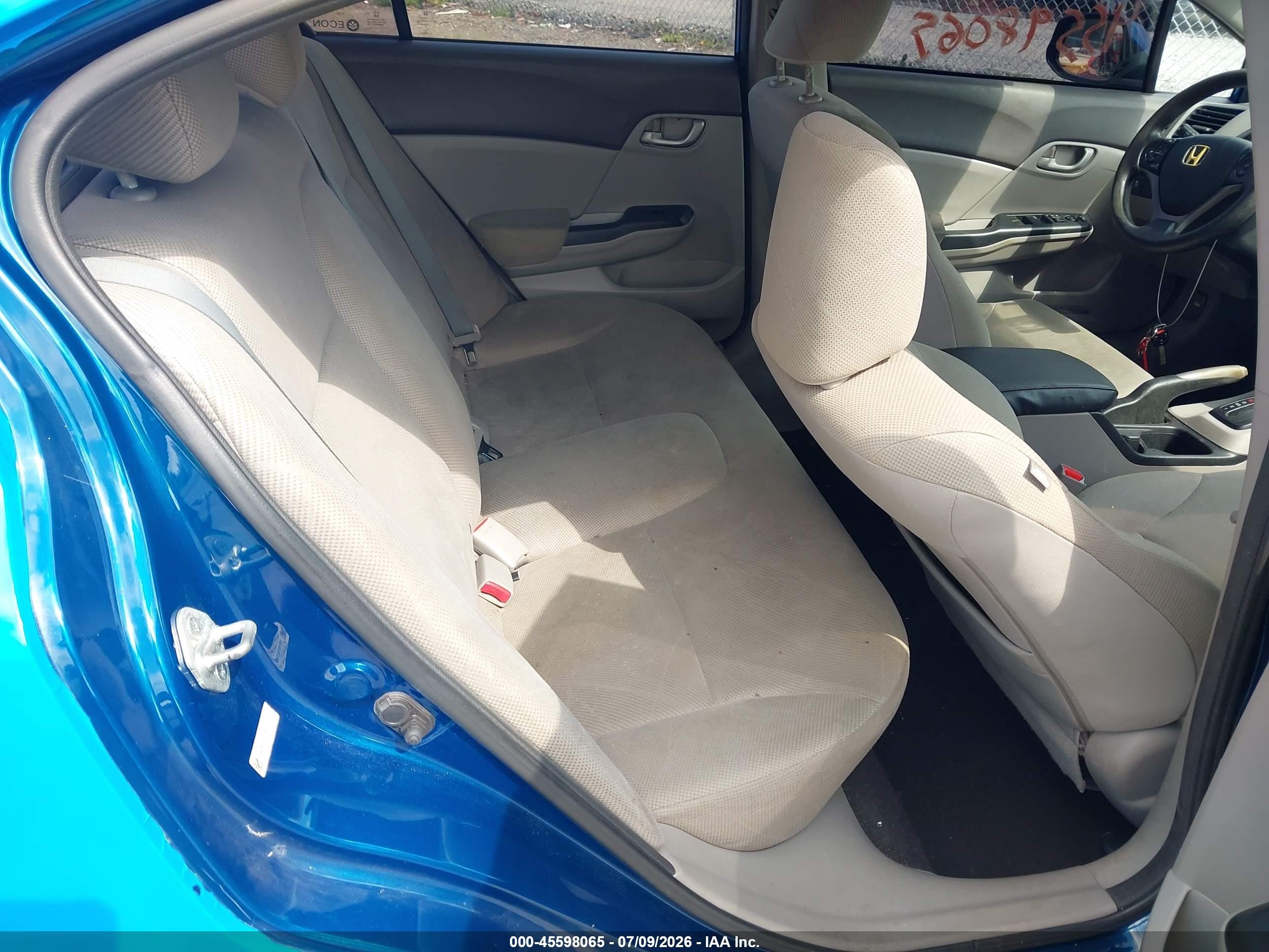 2012 Honda Civic Lx Blue vin: 19XFB2F55CE060774