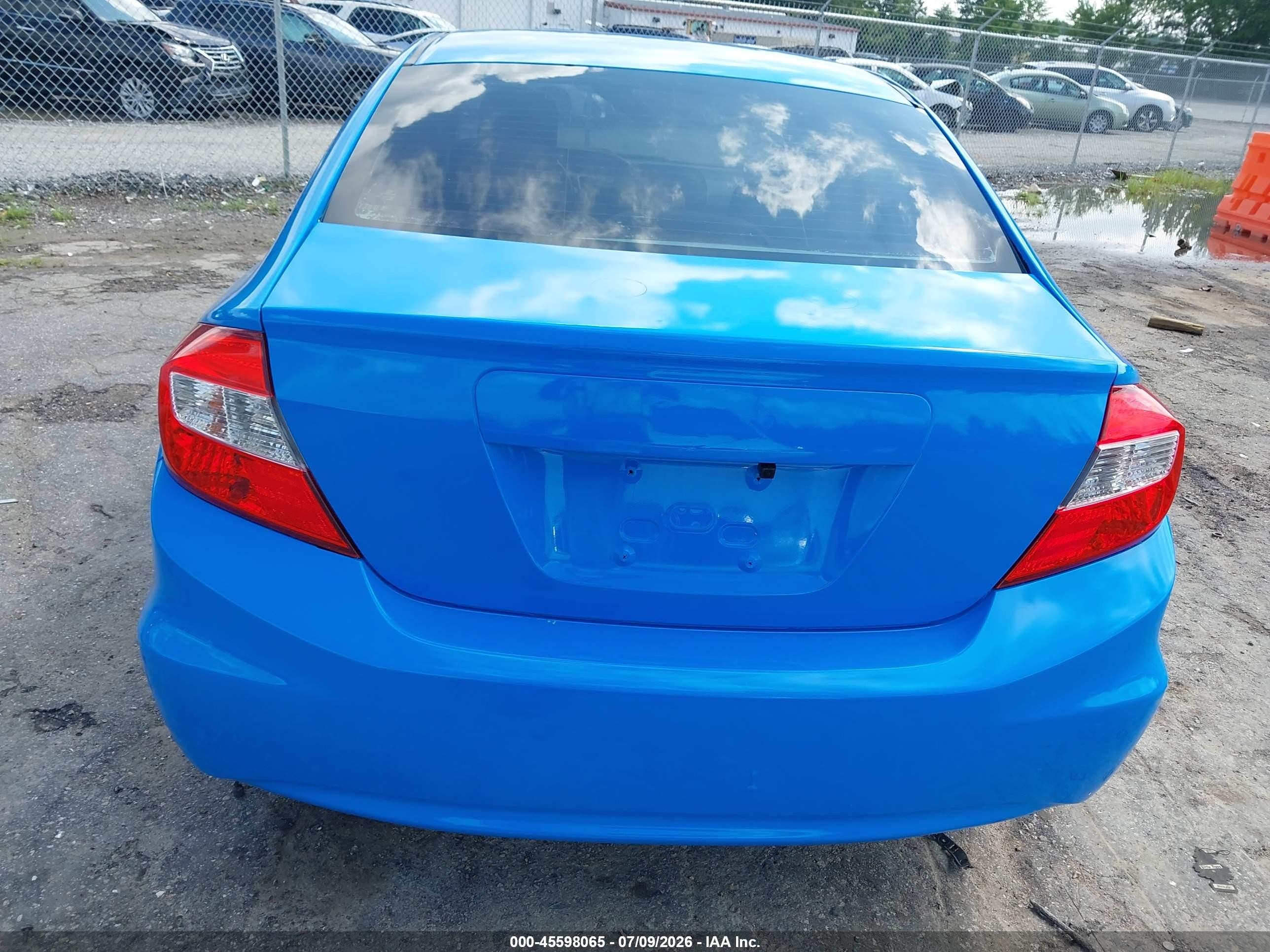 2012 Honda Civic Lx Blue vin: 19XFB2F55CE060774
