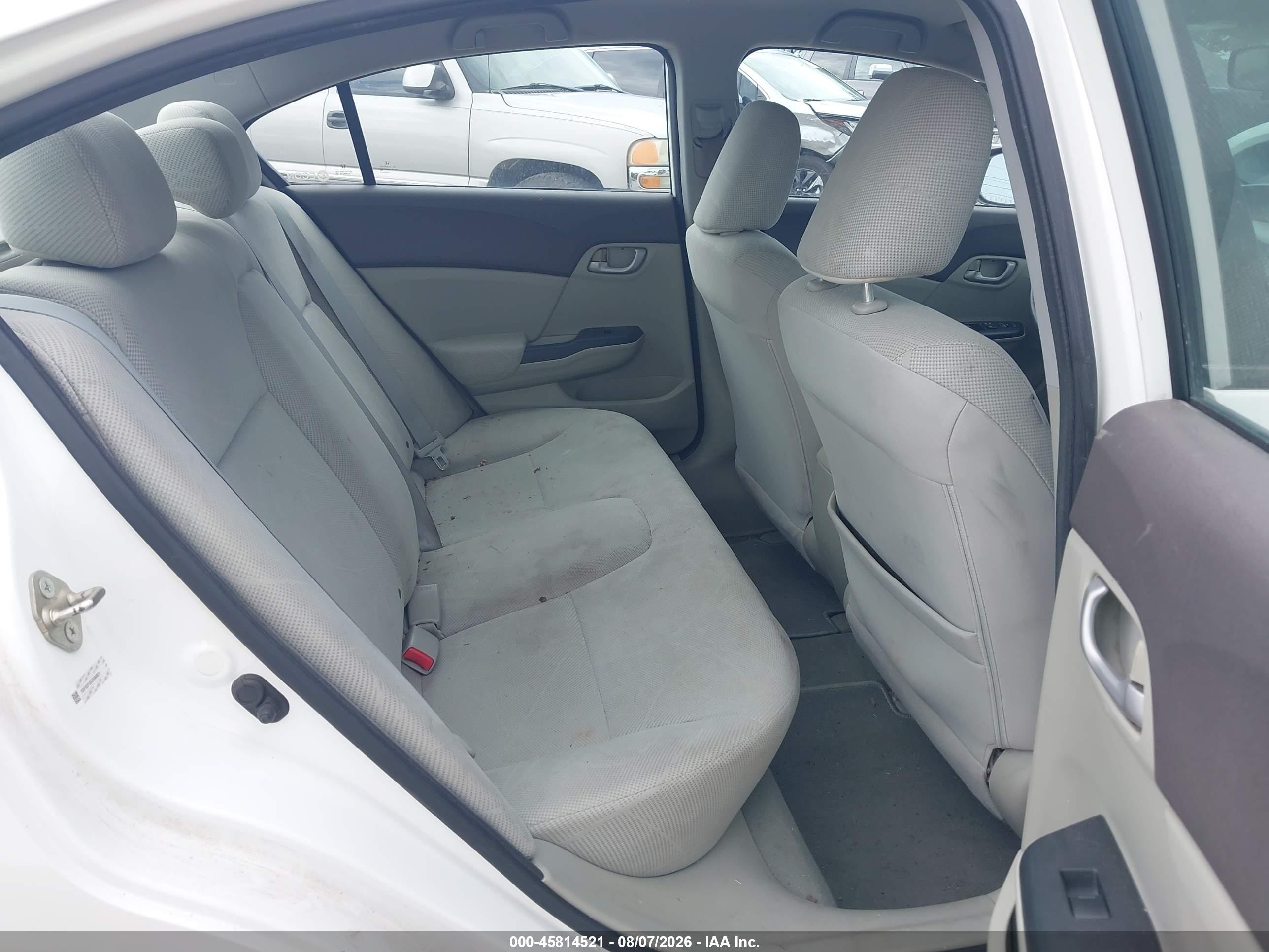 2012 Honda Civic Lx White vin: 19XFB2F55CE060824