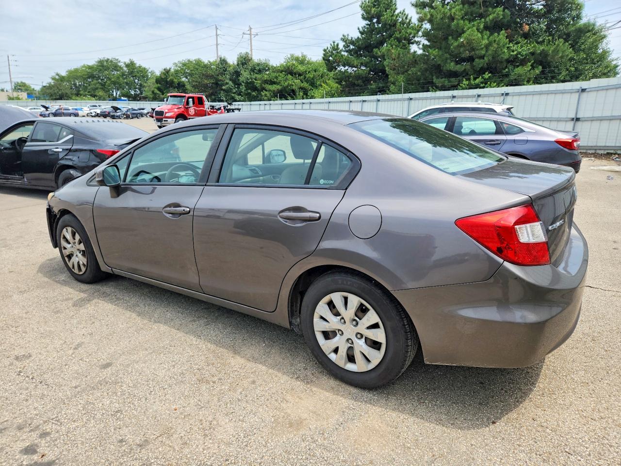 2012 Honda Civic Lx Gray vin: 19XFB2F55CE061021