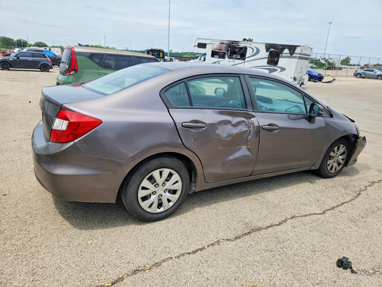 2012 Honda Civic Lx Gray vin: 19XFB2F55CE061021
