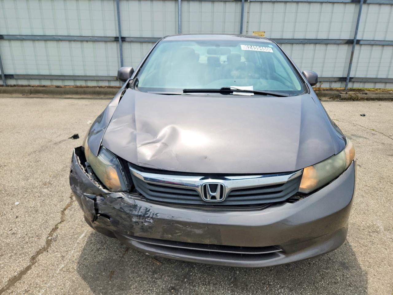 2012 Honda Civic Lx Gray vin: 19XFB2F55CE061021
