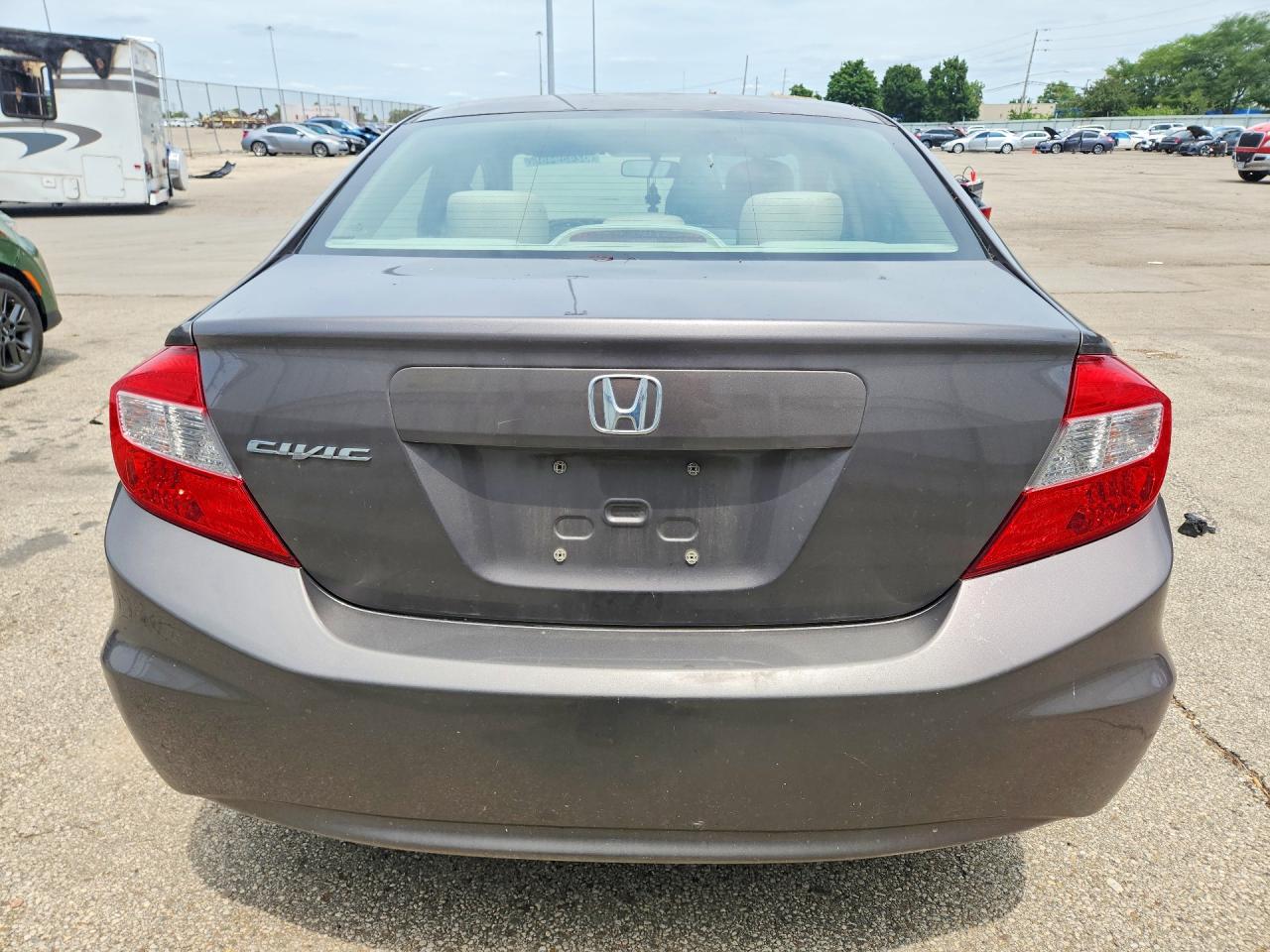 2012 Honda Civic Lx Gray vin: 19XFB2F55CE061021
