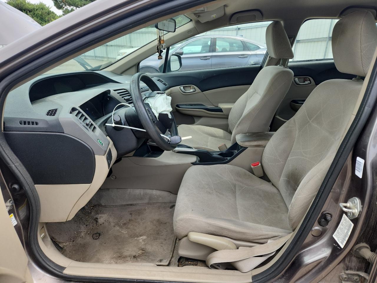 2012 Honda Civic Lx Gray vin: 19XFB2F55CE061021 Damage: Air Bags, Deployed, Replacement Required