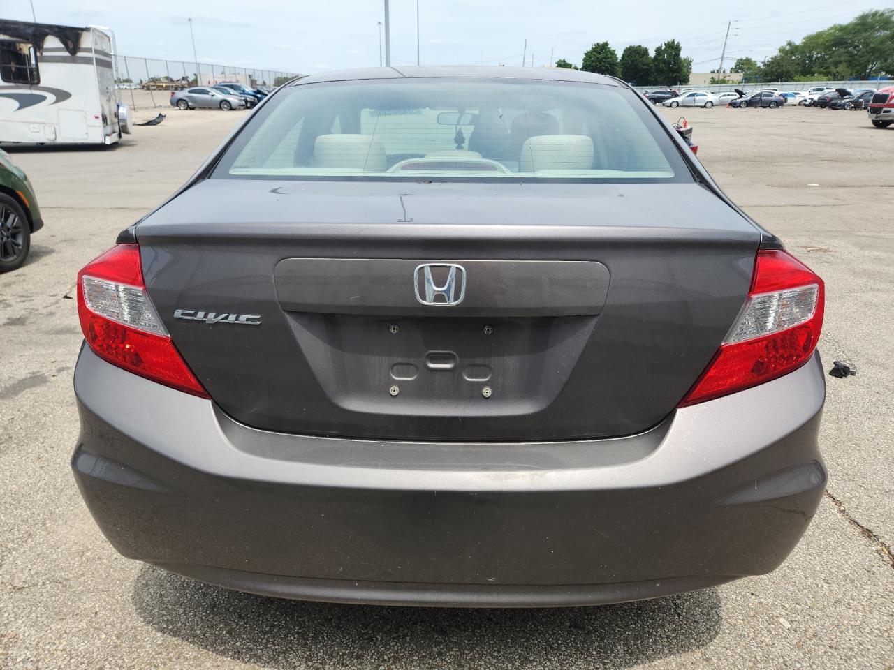 2012 Honda Civic Lx Gray vin: 19XFB2F55CE061021 Damage: Overall Vehicle, Chipped, 10 Or More
