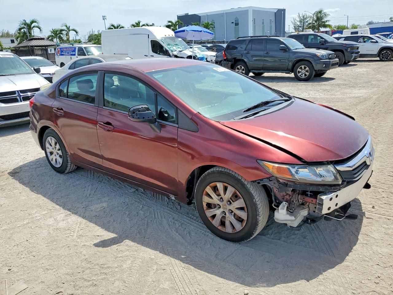 2012 Honda Civic Lx Red vin: 19XFB2F55CE085724