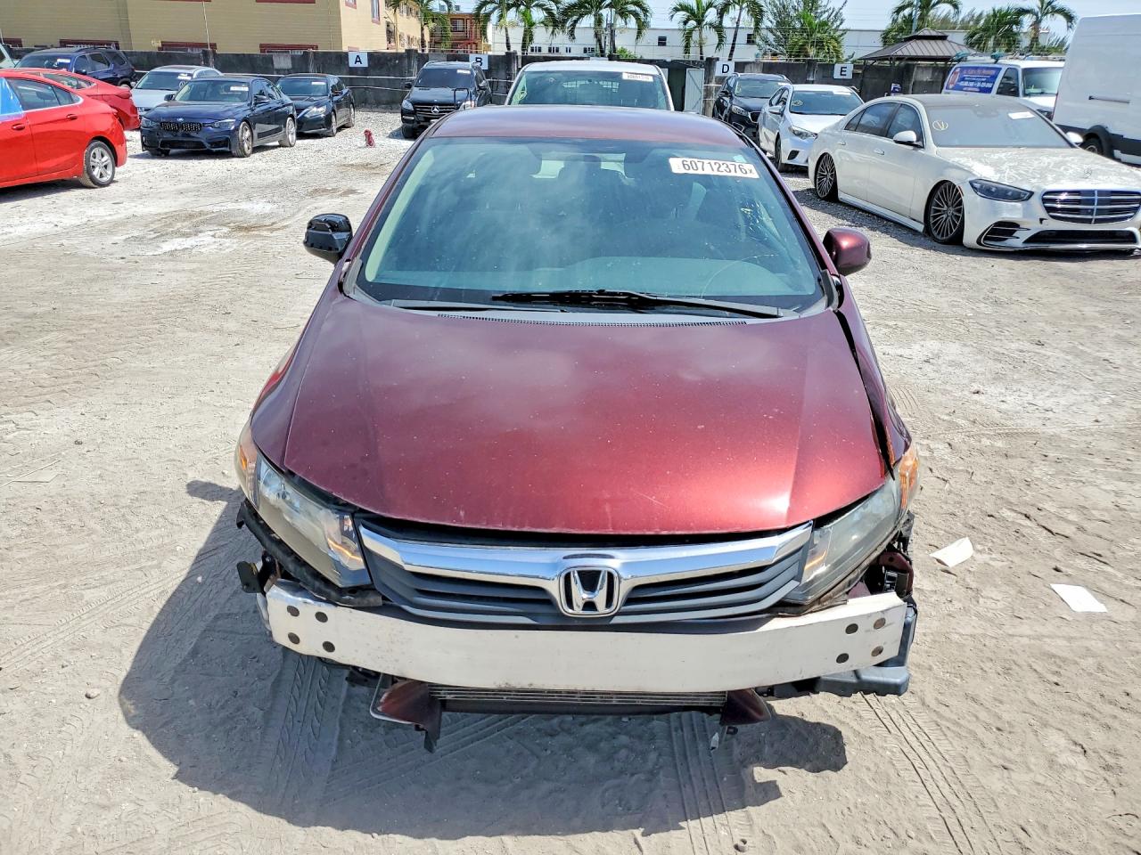 2012 Honda Civic Lx Red vin: 19XFB2F55CE085724