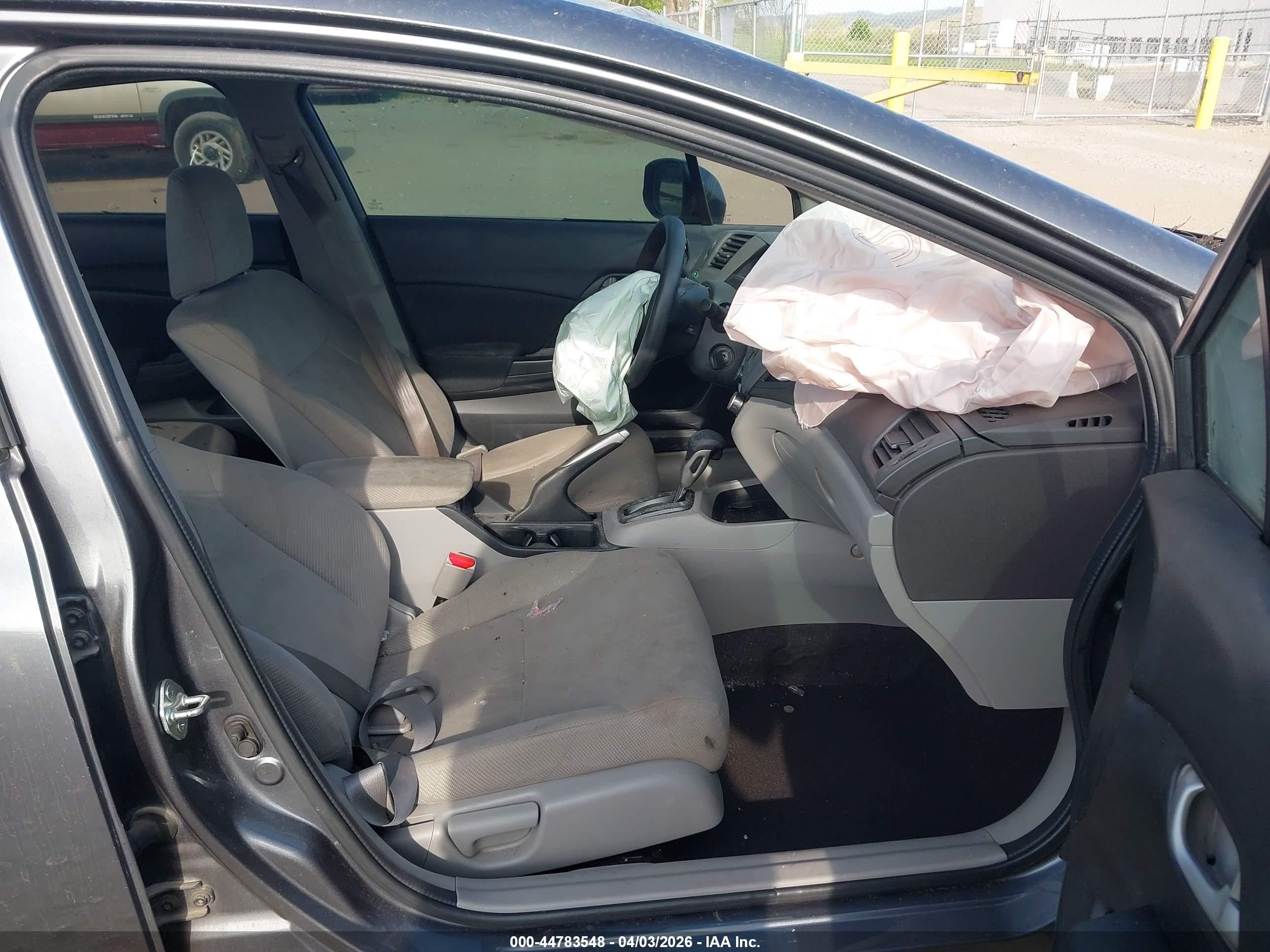 2012 Honda Civic Lx Gray vin: 19XFB2F55CE089336