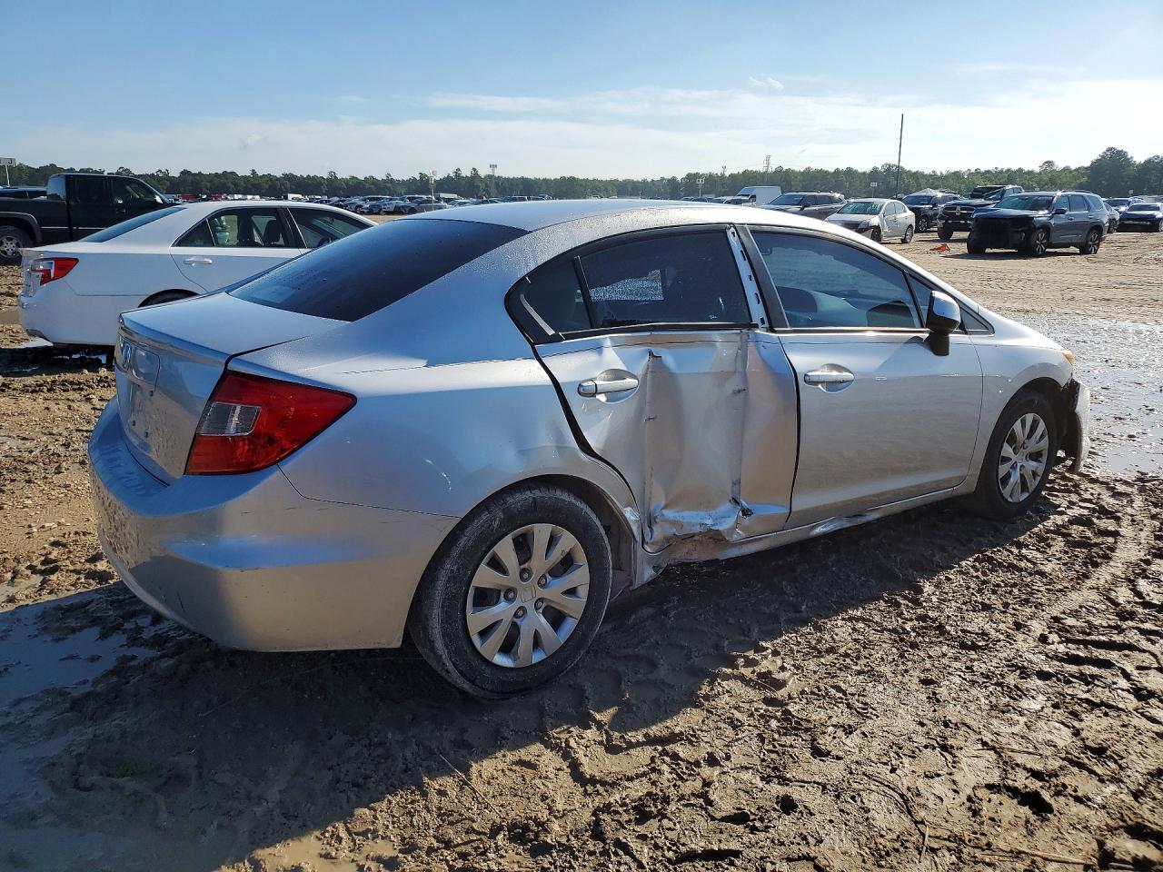 2012 Honda Civic Lx Silver vin: 19XFB2F55CE094603