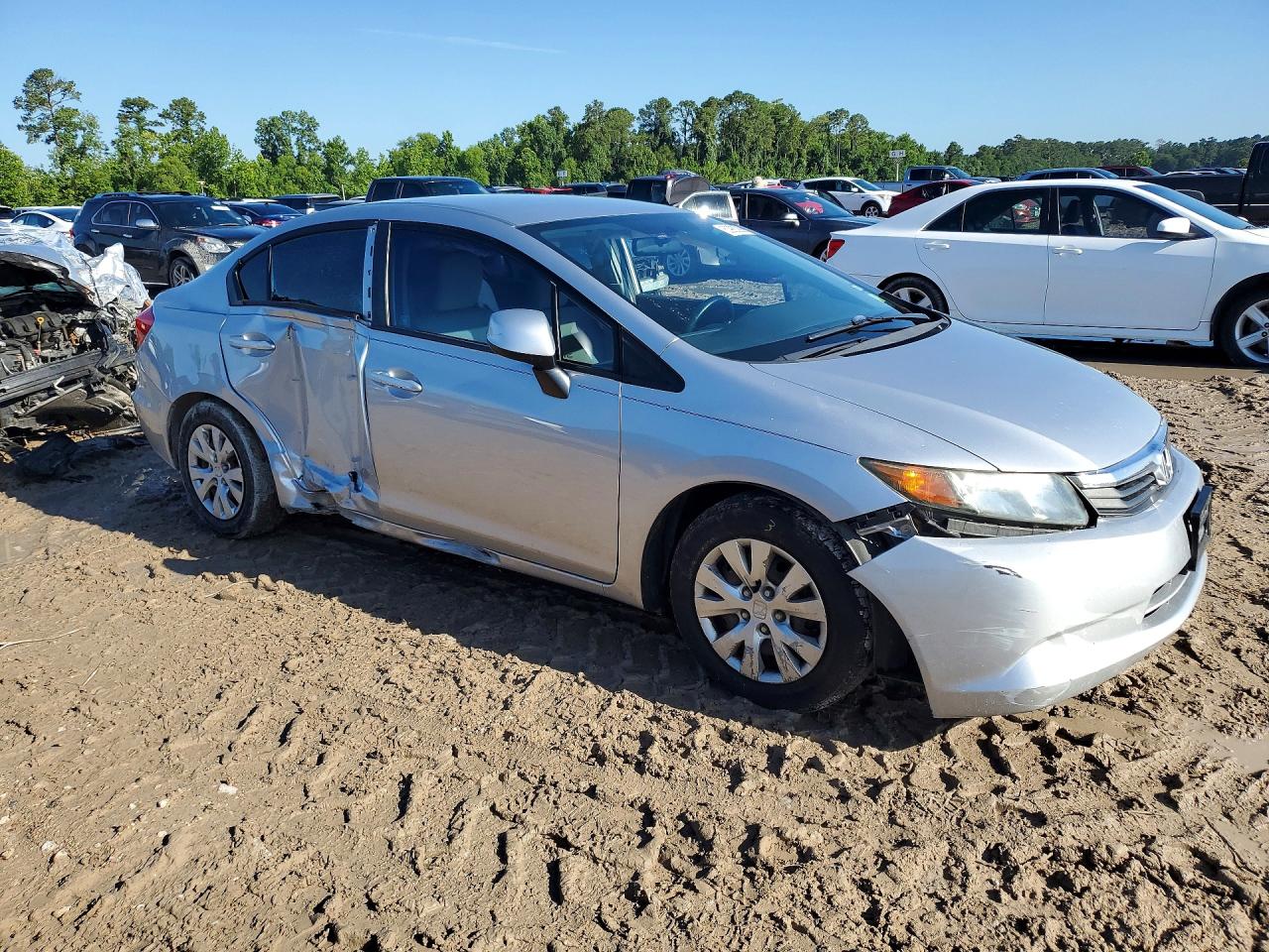 2012 Honda Civic Lx Silver vin: 19XFB2F55CE094603