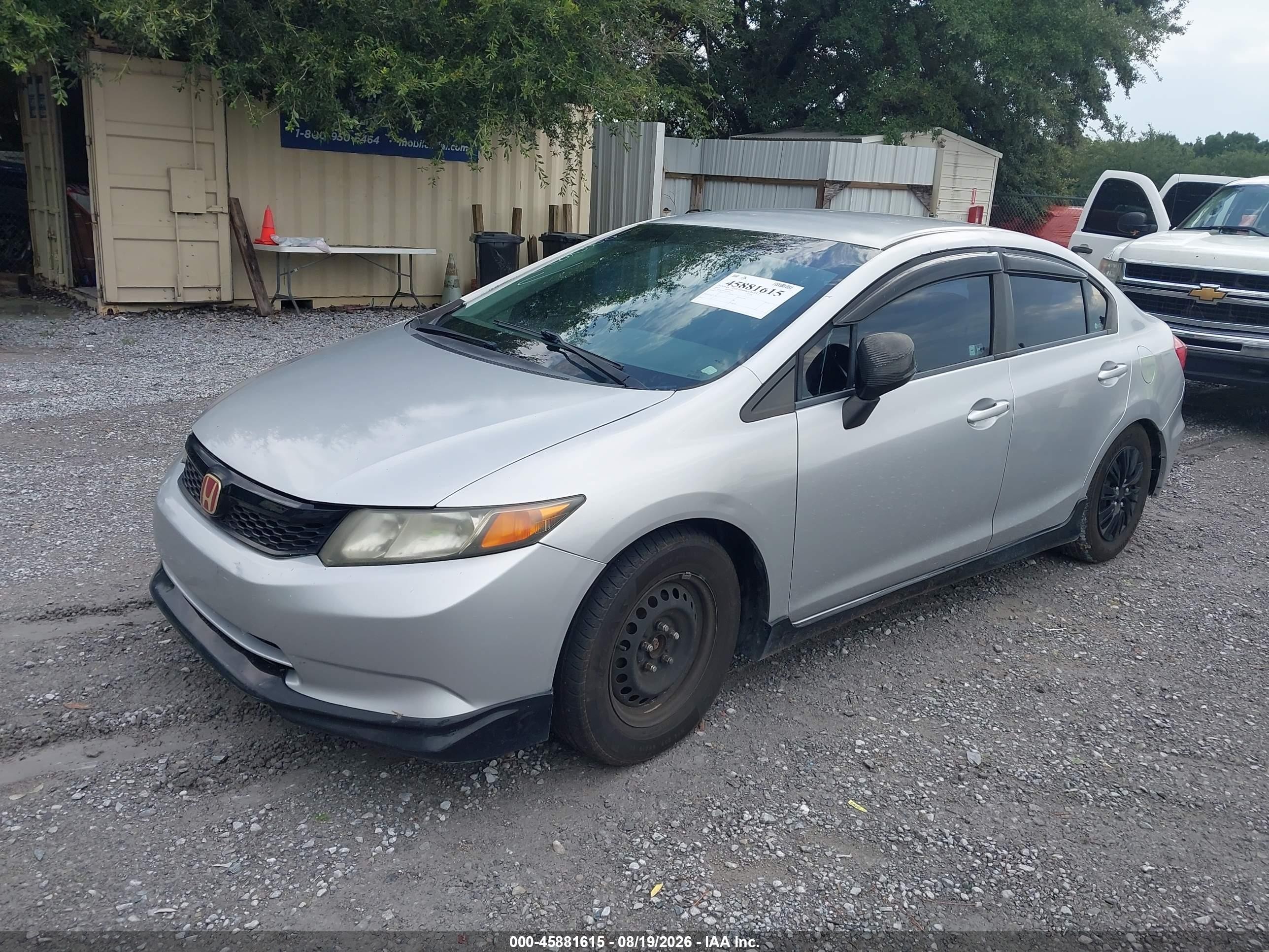 2012 Honda Civic Lx Silver vin: 19XFB2F55CE102294