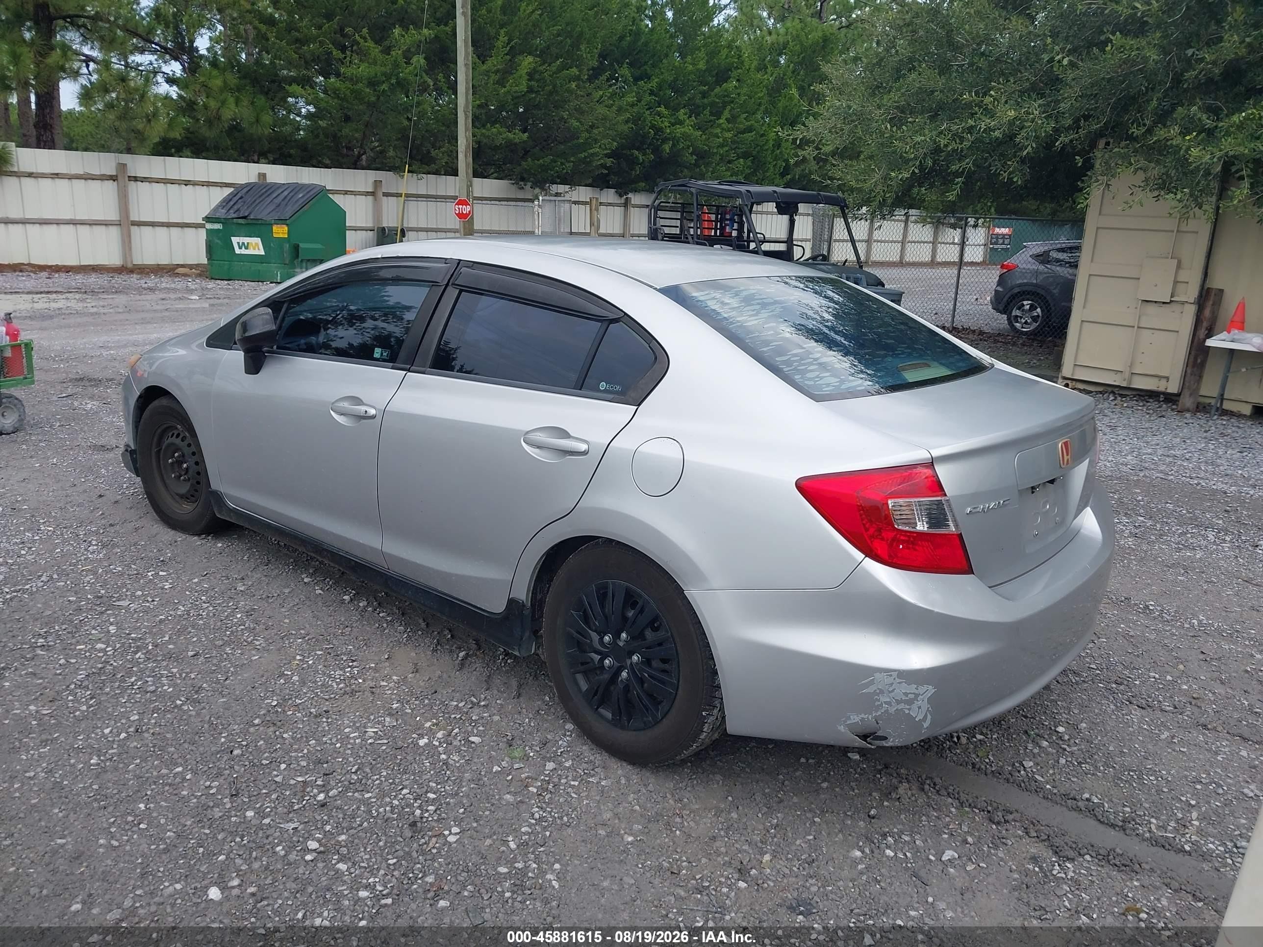 2012 Honda Civic Lx Silver vin: 19XFB2F55CE102294
