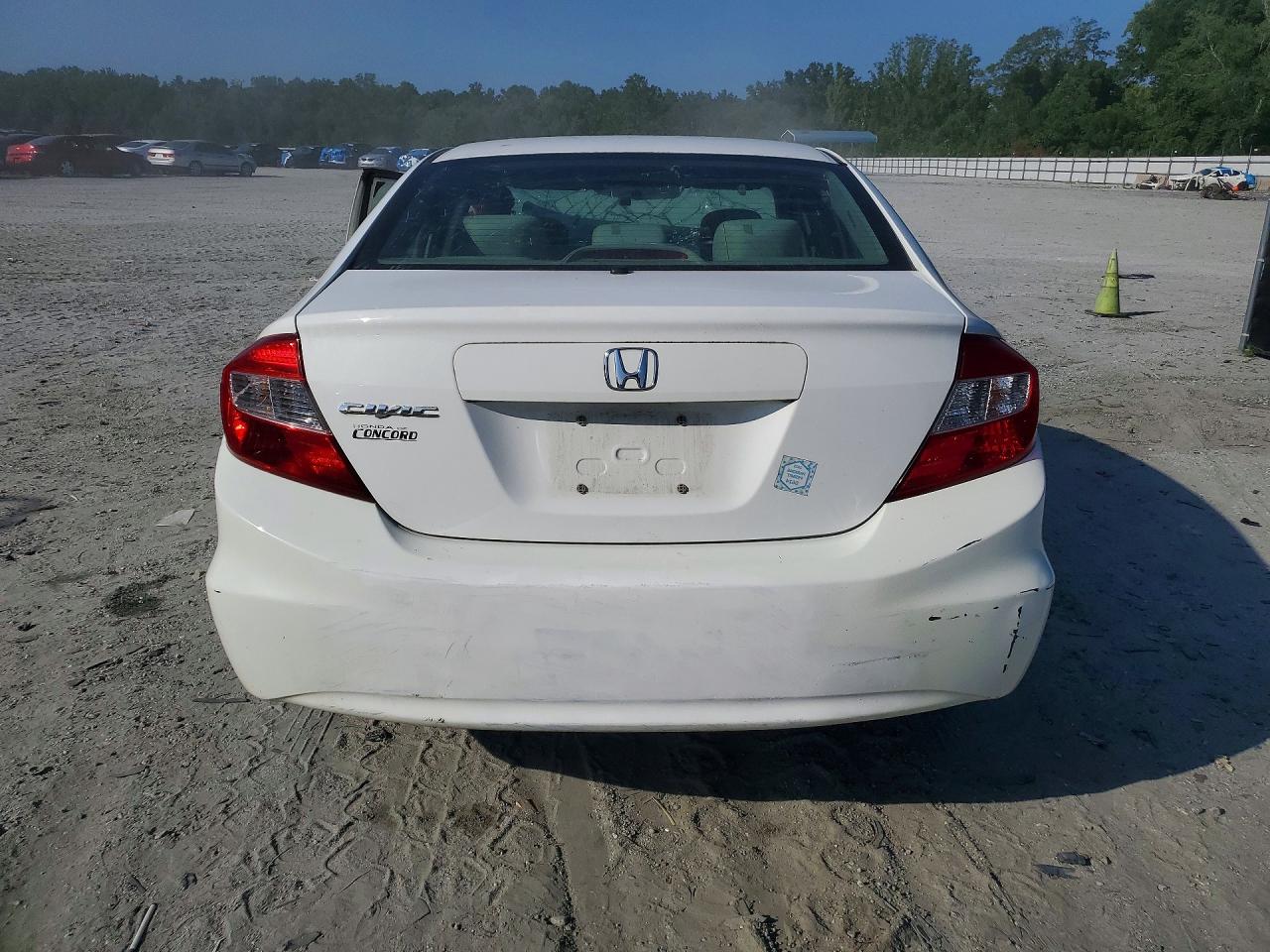 2012 Honda Civic Lx White vin: 19XFB2F55CE108256