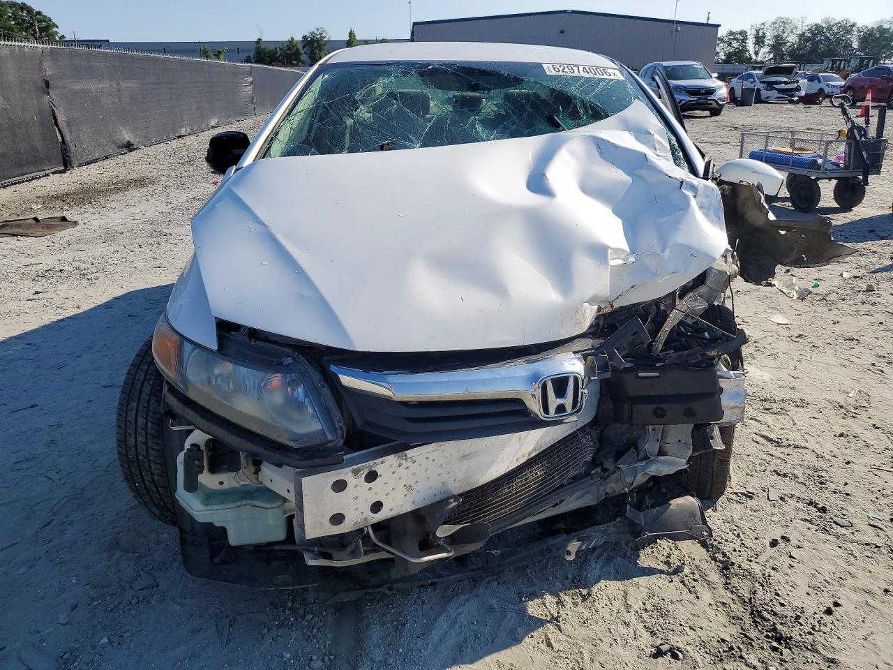2012 Honda Civic Lx White vin: 19XFB2F55CE108256