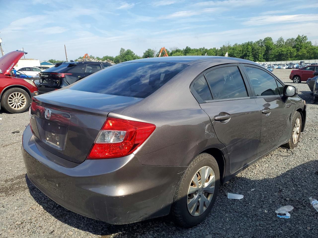 2012 Honda Civic Lx Gray vin: 19XFB2F55CE301023