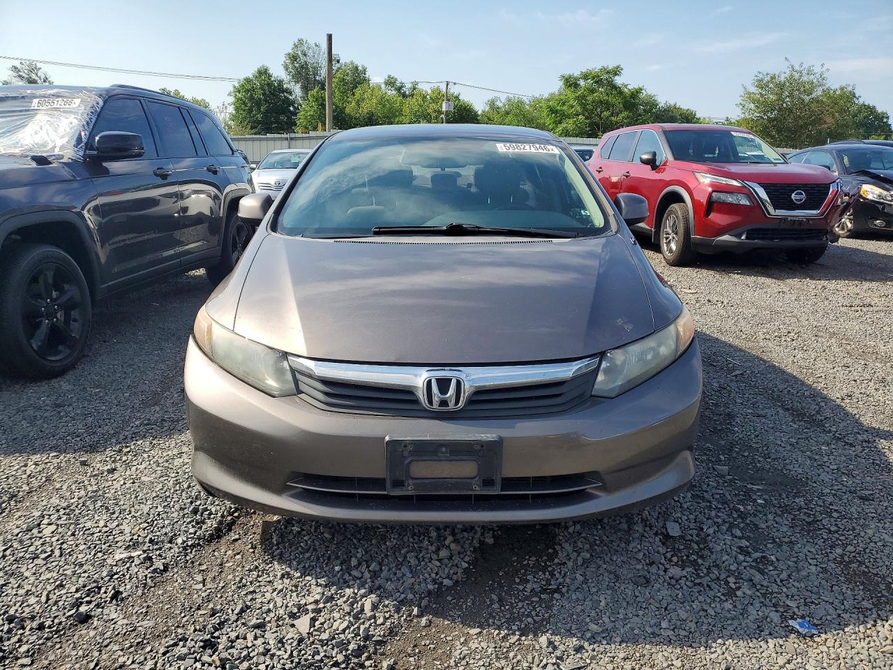 2012 Honda Civic Lx Gray vin: 19XFB2F55CE301023
