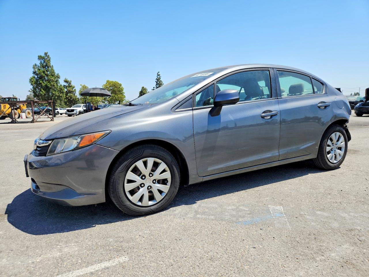2012 Honda Civic Lx Gray vin: 19XFB2F55CE302009