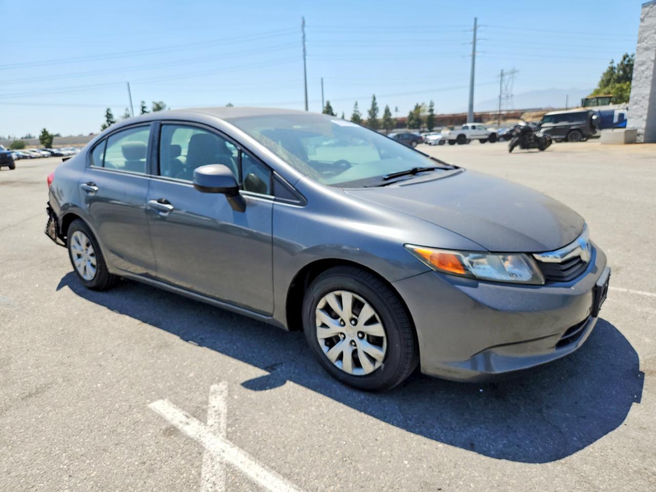 2012 Honda Civic Lx Gray vin: 19XFB2F55CE302009