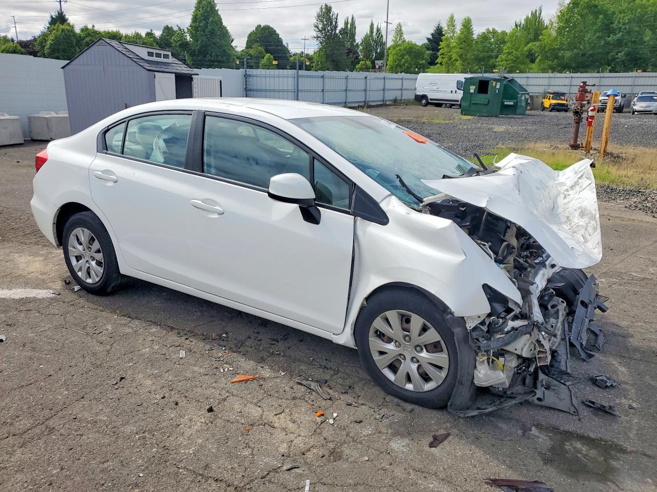 2012 Honda Civic Lx Белый vin: 19XFB2F55CE312944
