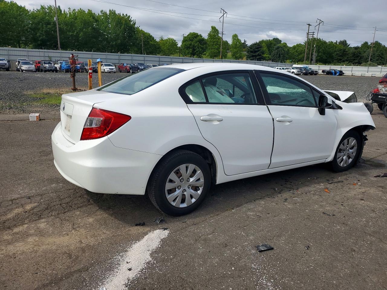 2012 Honda Civic Lx Белый vin: 19XFB2F55CE312944