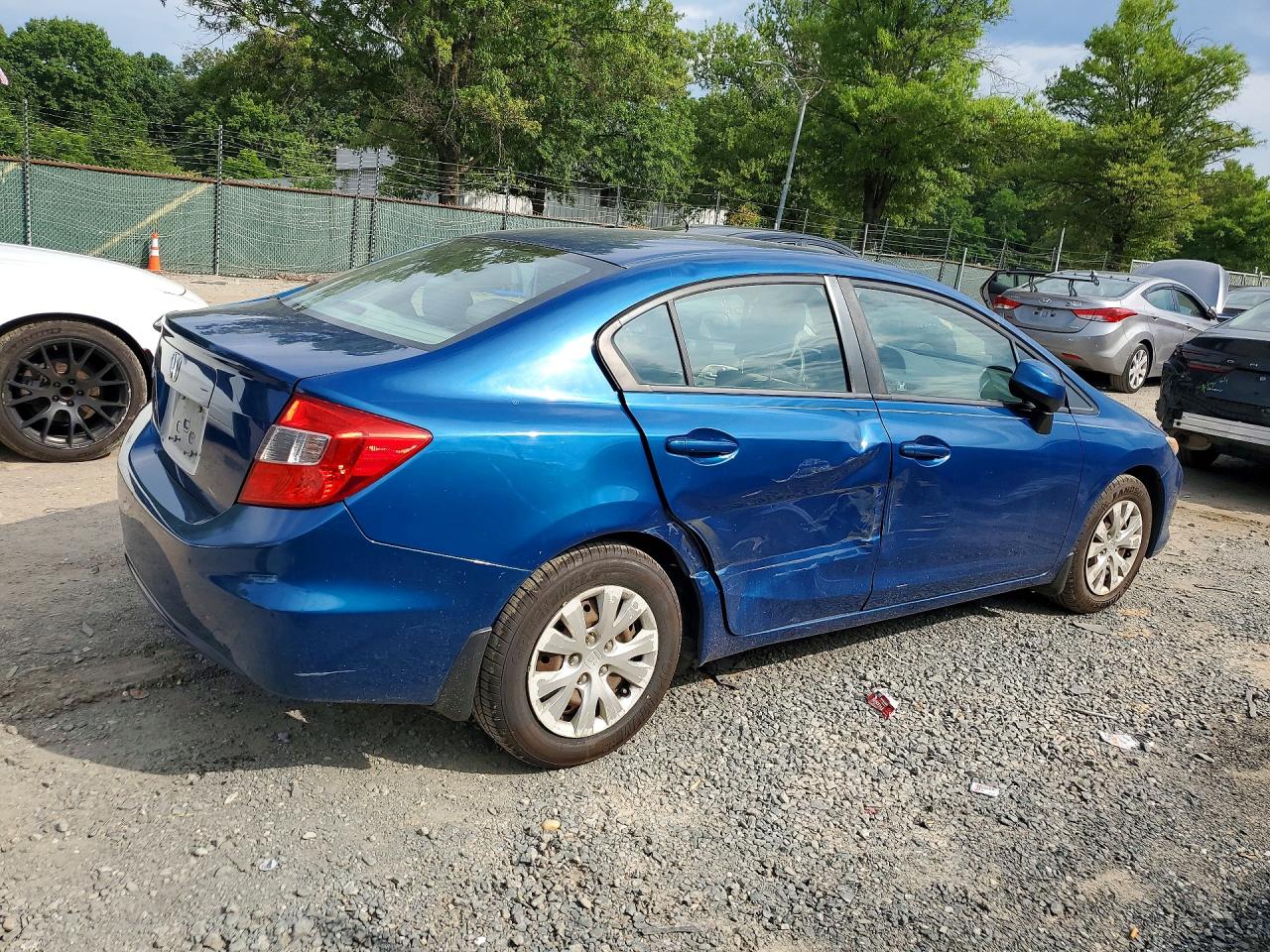 2012 Honda Civic Lx Blue vin: 19XFB2F55CE323099