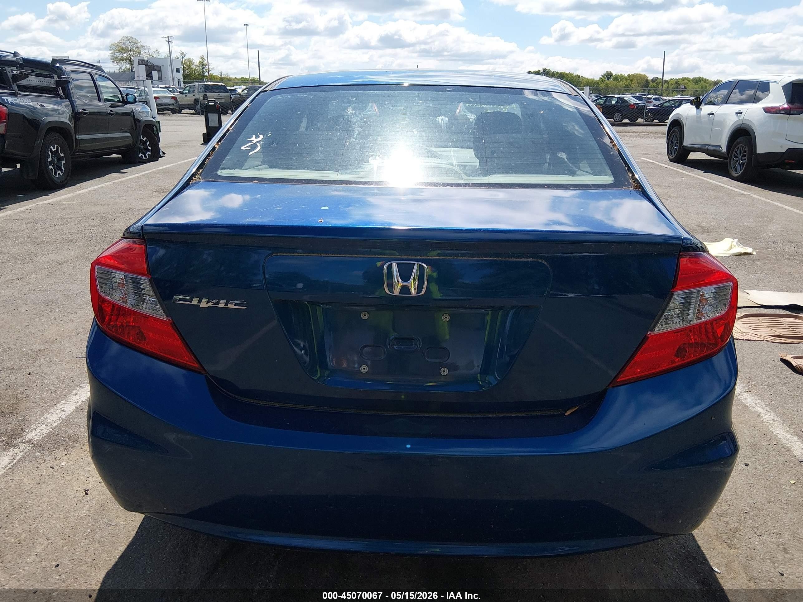 2012 Honda Civic Lx Blue vin: 19XFB2F55CE333924