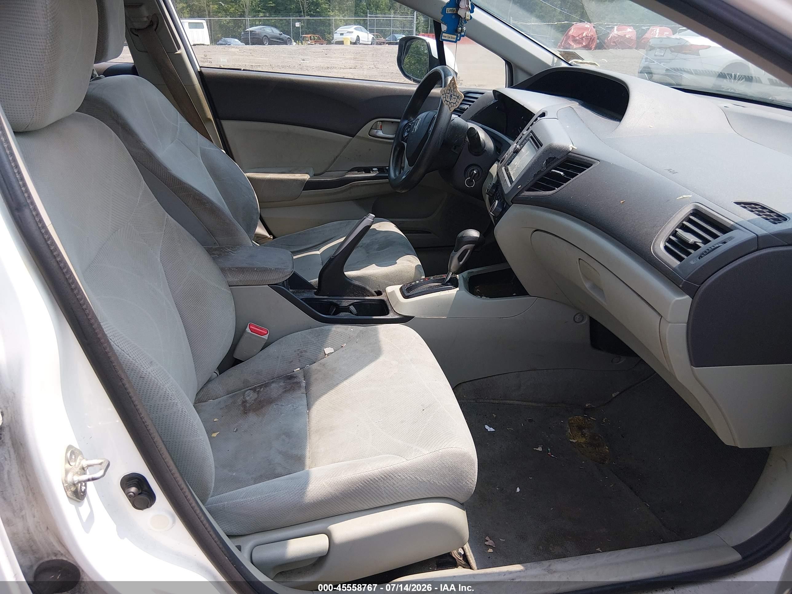 2012 Honda Civic Lx White vin: 19XFB2F55CE337357