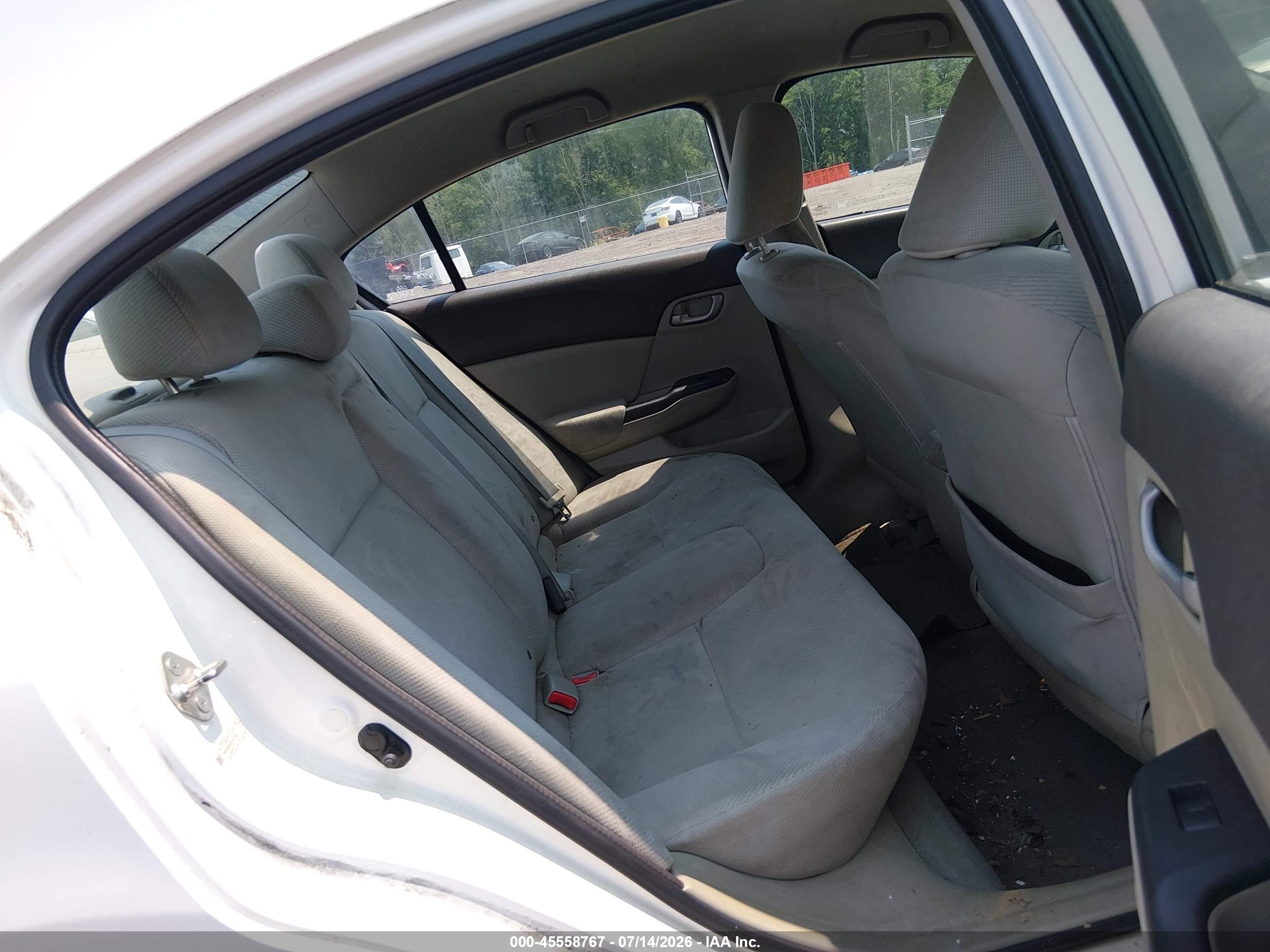 2012 Honda Civic Lx White vin: 19XFB2F55CE337357