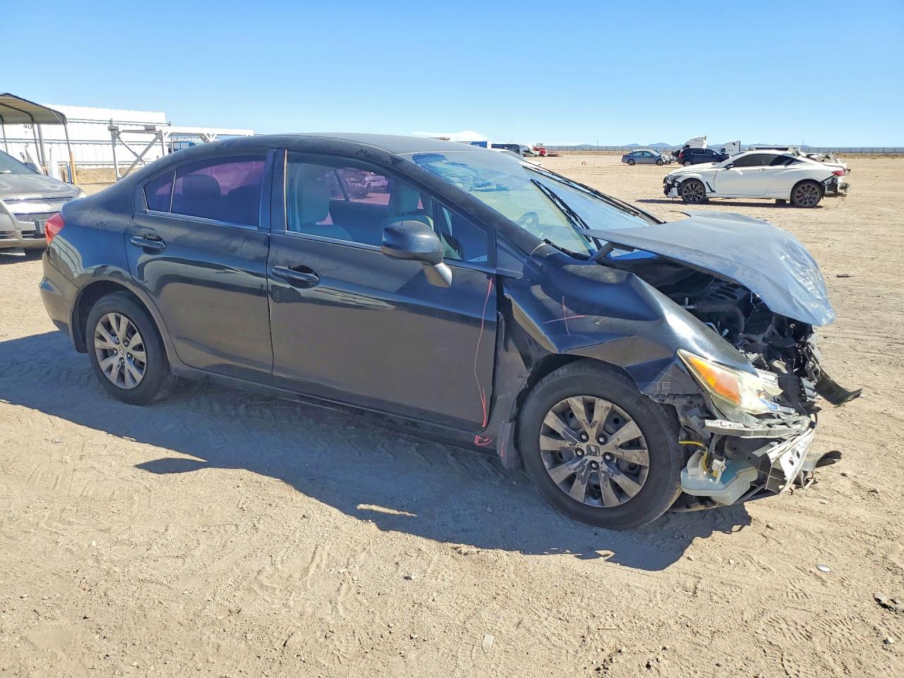 2012 Honda Civic Lx Black vin: 19XFB2F55CE345216