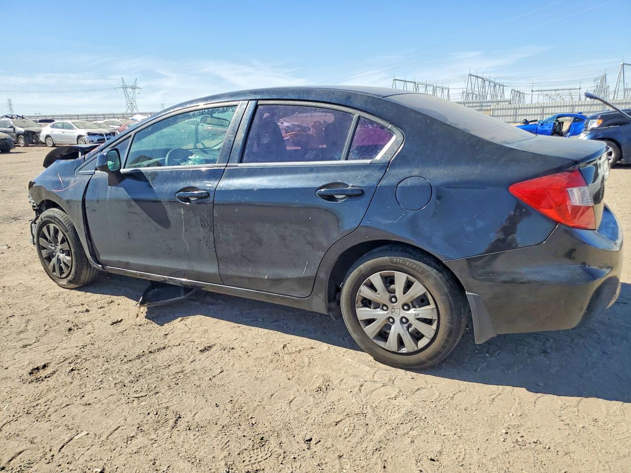 2012 Honda Civic Lx Black vin: 19XFB2F55CE345216