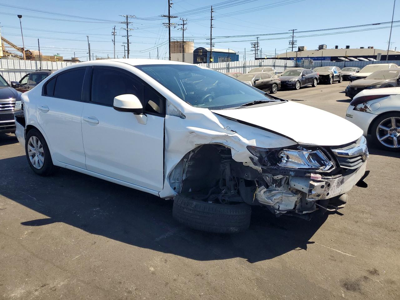 2012 Honda Civic Lx White vin: 19XFB2F55CE348276