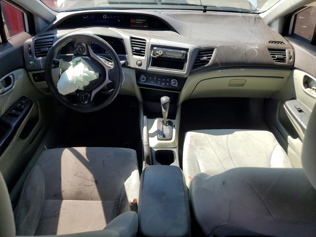 2012 Honda Civic Lx White vin: 19XFB2F55CE348276